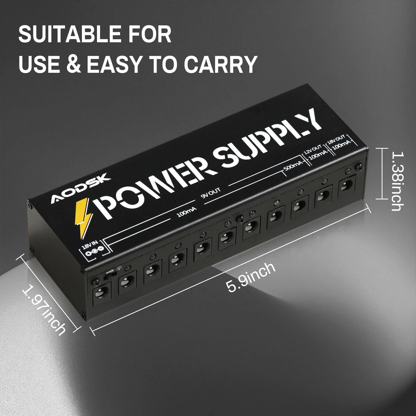 AODSK Guitar Effect Pedal Power Supply,9V/12V/18V DC Output,10 Isolated DC Output（AH-05） - Image 5