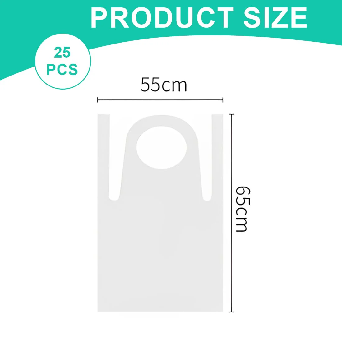 AOEVUIR Pack of 25 Disposable Aprons for Children Disposable Aprons Plastic Aprons Waterproof Small Transparent Polyethylene Aprons for Crafts Painting Cooking - Image 2