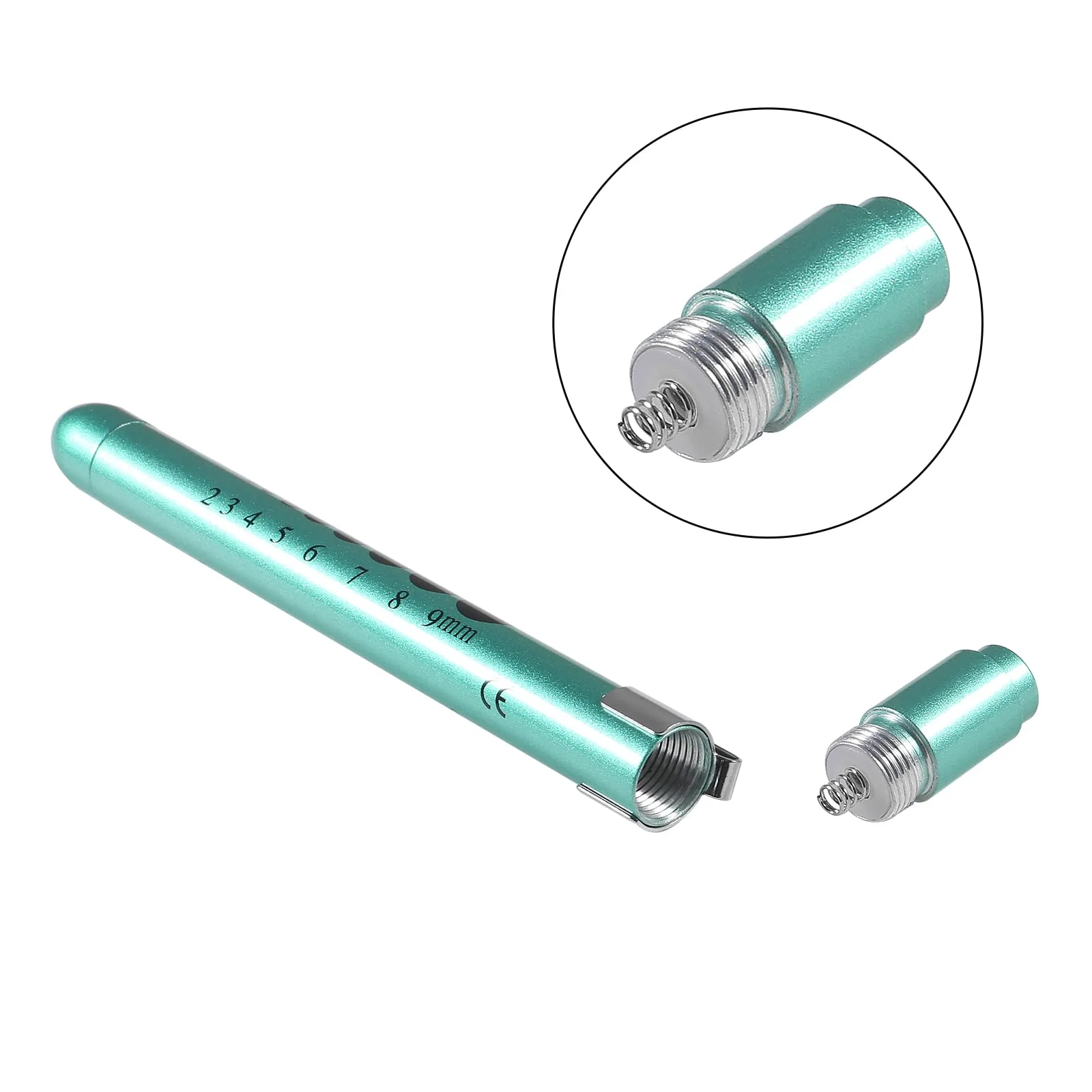 AOICRIE Medical Diagnostic Penlight, Pupil Light, Mini Reusable LED Pen Torch, Torch, Doctor Nurse Emergency Pen Light with Engraving Gauge and Linea (Rose Gold + Green) Rose Gold + Green - Image 3
