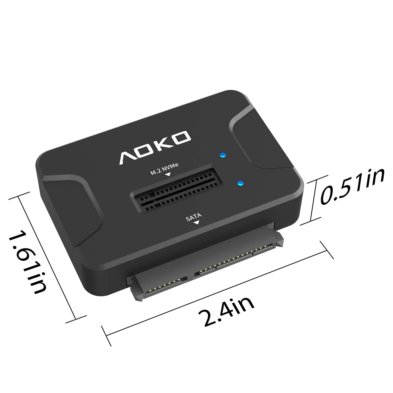 AOKO Dual Bay Hard Drive Docking Station Reader Adapter for M.2 NVMe SSD+ 2.5/3.5 SATA Drives, Support Simultaneous read & write, Included 12V/3A Power Adapter - Image 2