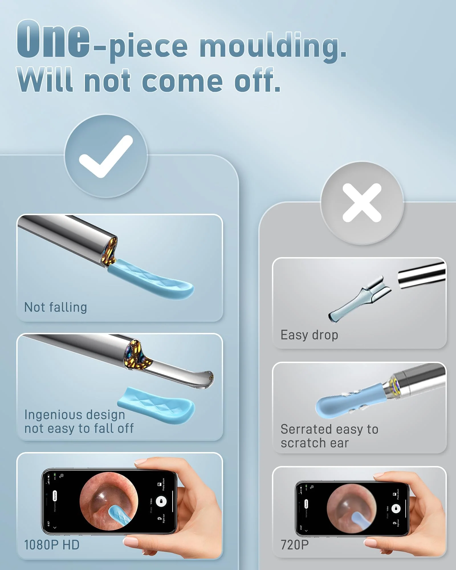 AOPICK Ear Wax Remover Otoscope, 1080P HD WiFi Ear Cleaner with Camera, 360° Wide Angle Otoscope Camera with 6 LEDs for iPhone, iPad and Android Smartphones - Image 3