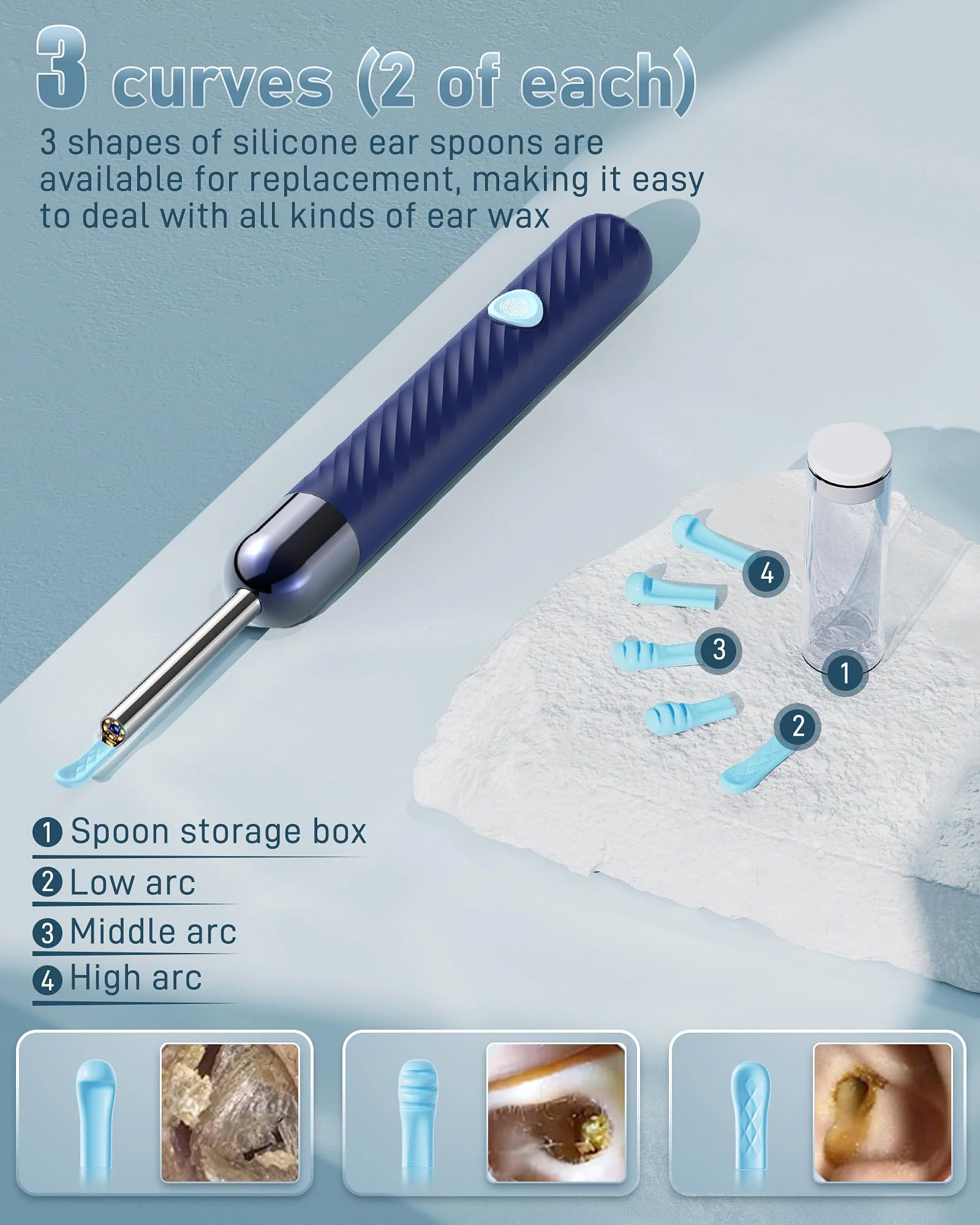 AOPICK Ear Wax Remover Otoscope, 1080P HD WiFi Ear Cleaner with Camera, 360° Wide Angle Otoscope Camera with 6 LEDs for iPhone, iPad and Android Smartphones - Image 4
