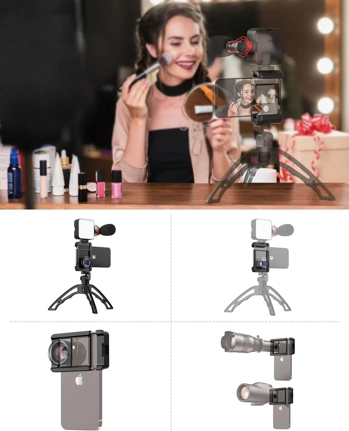 APEXEL 17 mm Thread Lens Adapter, Lens Attachments for Telephoto/Macro/Wide Angle/Fisheye/Flow/Radial/Star Filter/Kaleidoscope Lens, Lens Holder Works with Almost All Smartphones 17mm Thread - Image 5