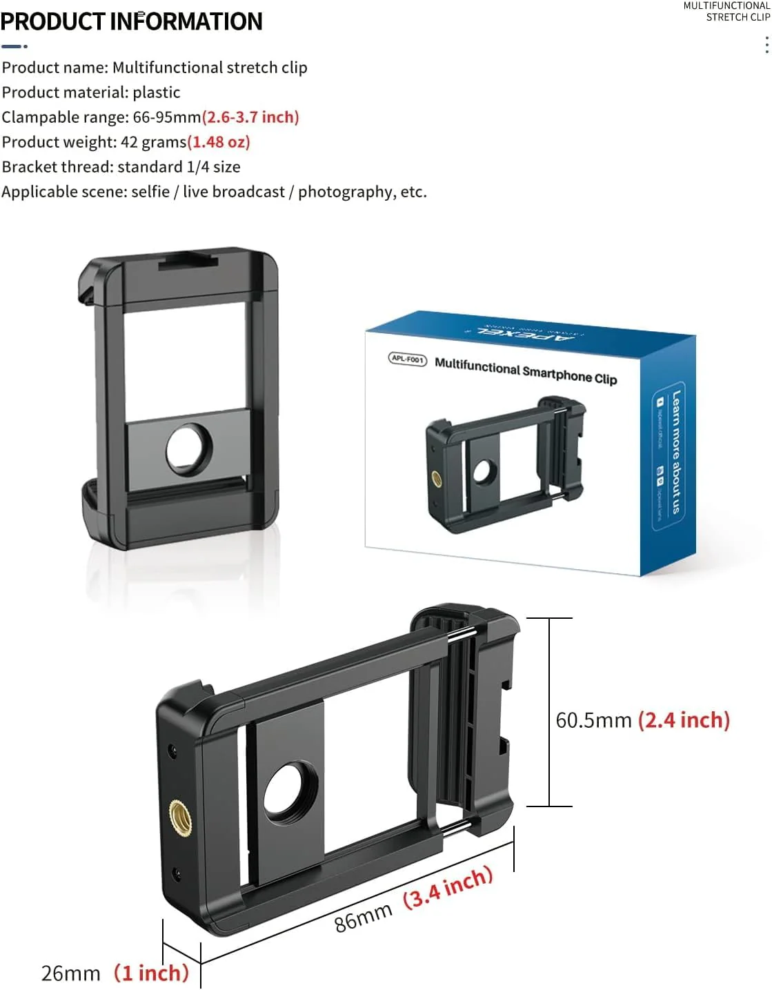 APEXEL 17 mm Thread Lens Adapter, Lens Attachments for Telephoto/Macro/Wide Angle/Fisheye/Flow/Radial/Star Filter/Kaleidoscope Lens, Lens Holder Works with Almost All Smartphones 17mm Thread - Image 6