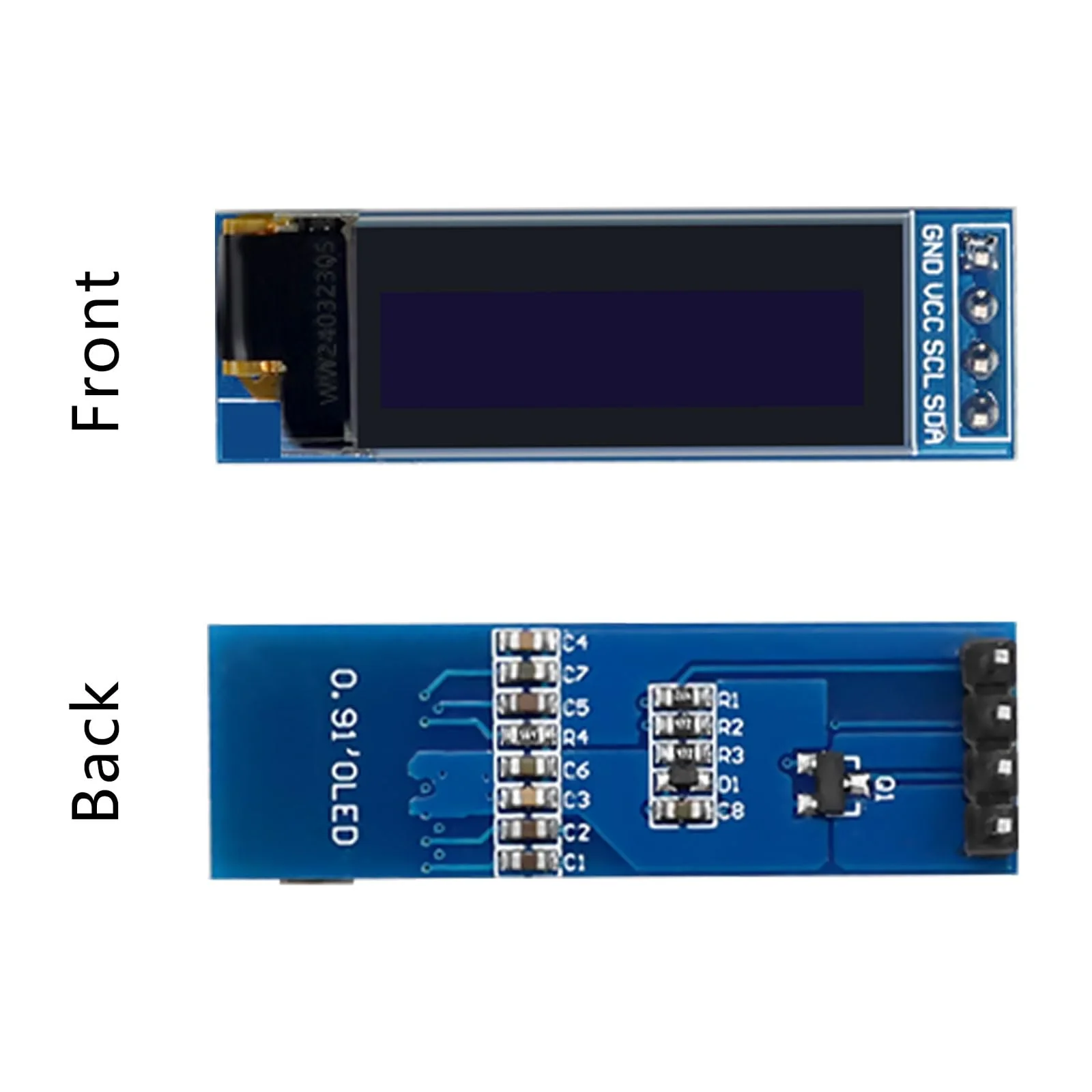 APKLVSR 3pcs 0.91 Inch I2C Display Module, IIC I2C Display OLED Display Module 128 x 32 3.3 V/5 V for Arduino and Other Microcontrollers (White) - Image 7
