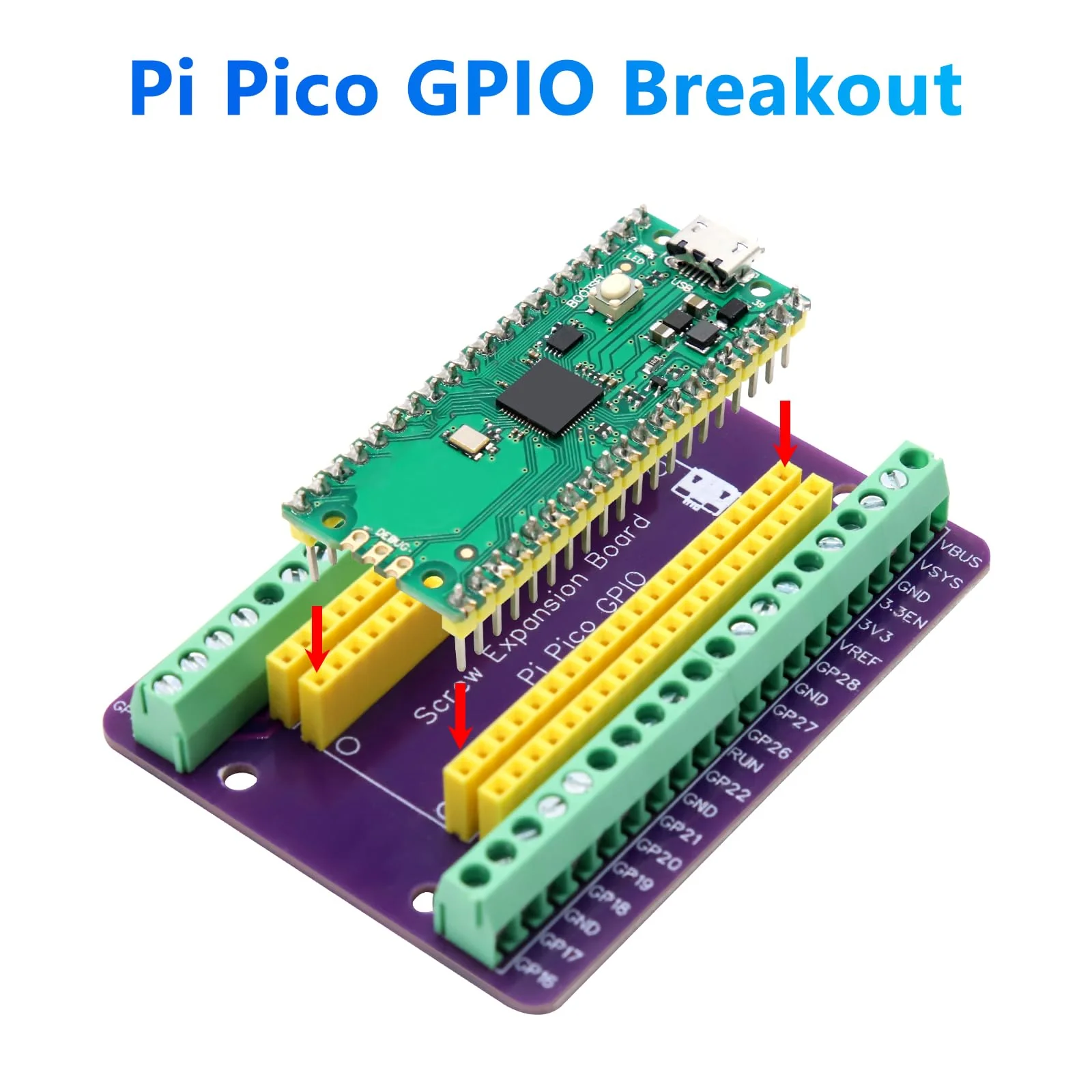 APKLVSR Breakout Board for RPI PICO Expansion Board, Flexible PCB Shield Board, Breakout Board, GPIO Sensor, Terminal Block Shield with Pin Header - Image 2