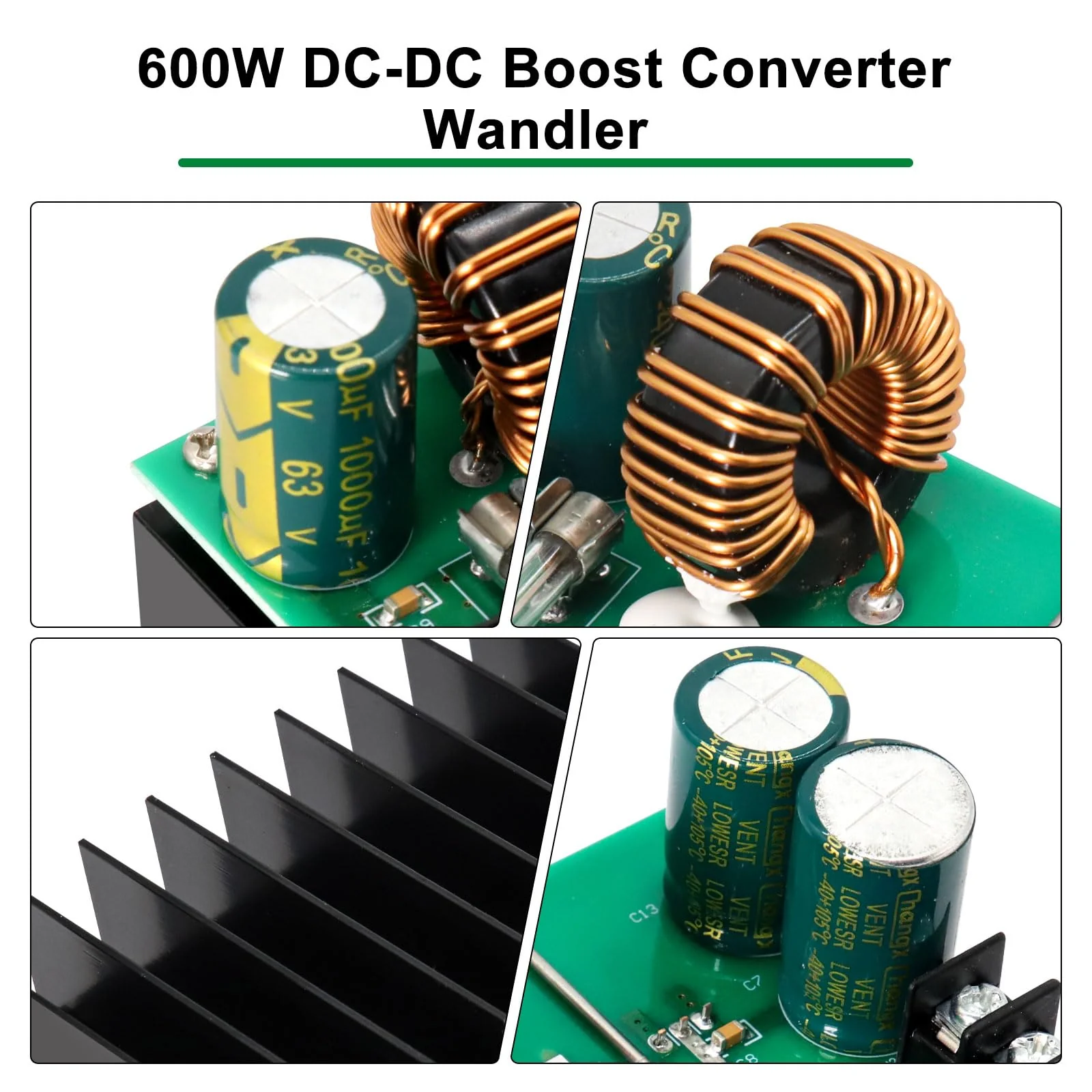 APKLVSR DC-DC 600W 10A Boost Converter Converter, 12-60V to 12-80V 600W DC-DC Converter Power Supply Step-up Converter Module Power Supply - Image 3