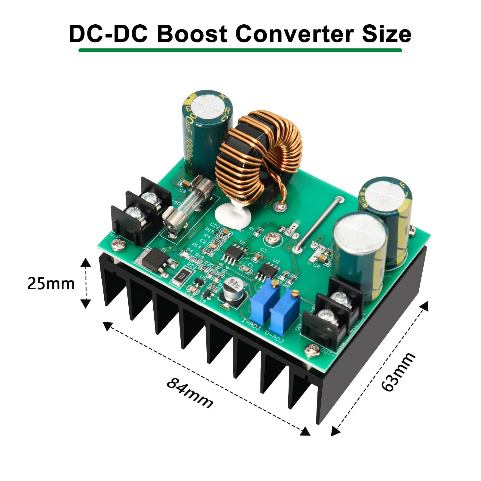 APKLVSR DC-DC 600W 10A Boost Converter Converter, 12-60V to 12-80V 600W DC-DC Converter Power Supply Step-up Converter Module Power Supply - Image 5