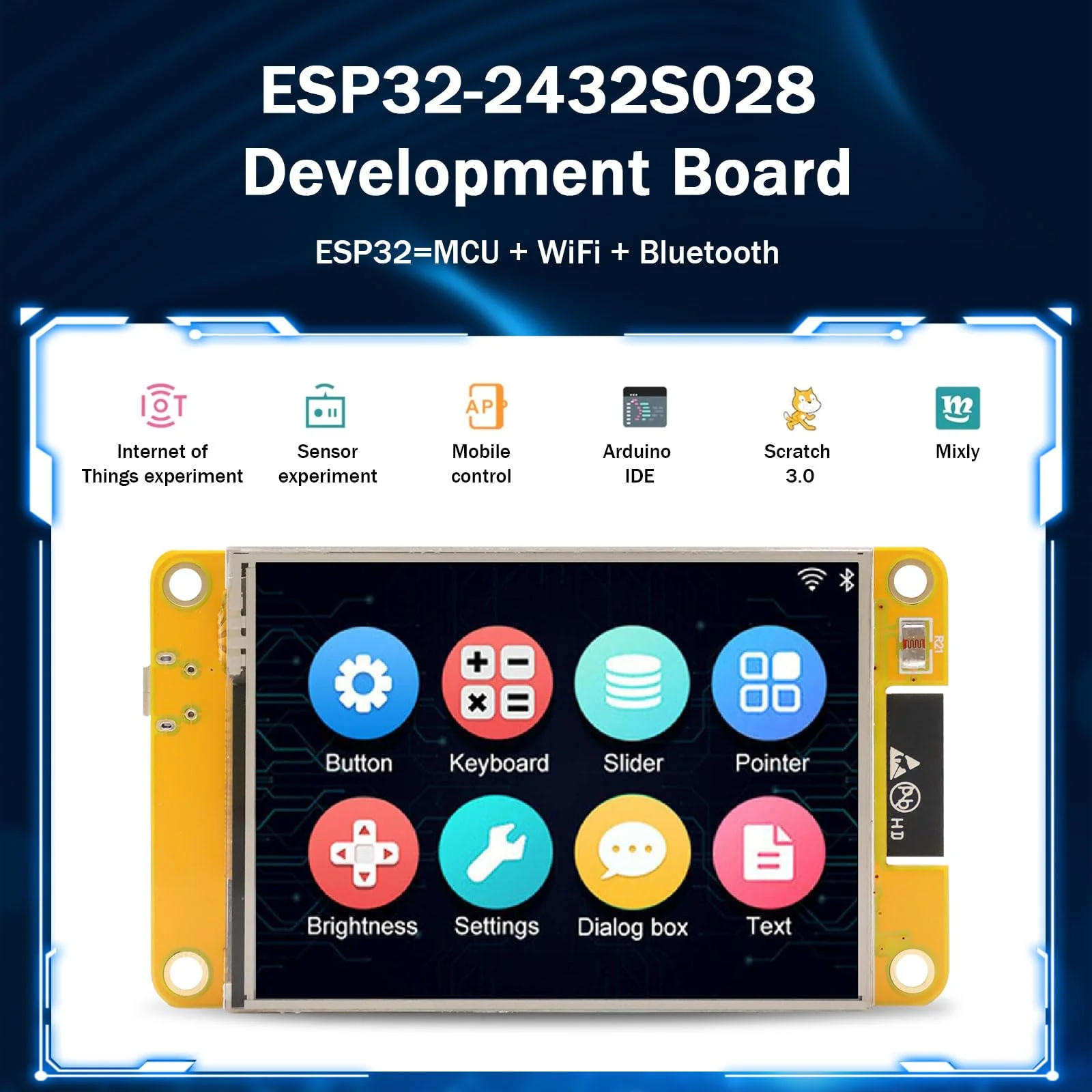 APKLVSR ESP Display, ESP Development Board WiFi Bluetooth 2.8 Inch 240 x 320 ESP Display TFT Module Touchscreen Compatible with Arduino/LVGL - Image 3