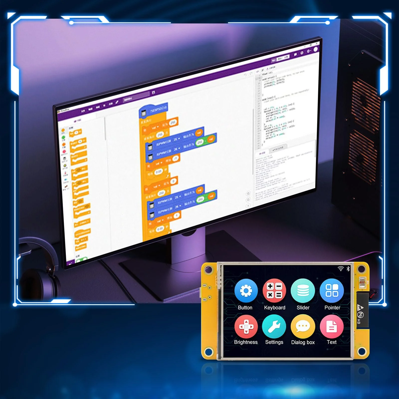 APKLVSR ESP Display, ESP Development Board WiFi Bluetooth 2.8 Inch 240 x 320 ESP Display TFT Module Touchscreen Compatible with Arduino/LVGL - Image 4