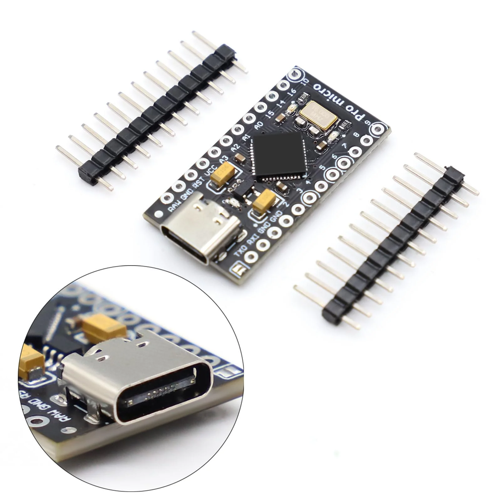 APKLVSR Pro Micro 32U4 5V/16MHz Development Board Type-C Microcontroller with 2-Row Pin Header, Compatible with Arduino (Pack of 2) - Image 6