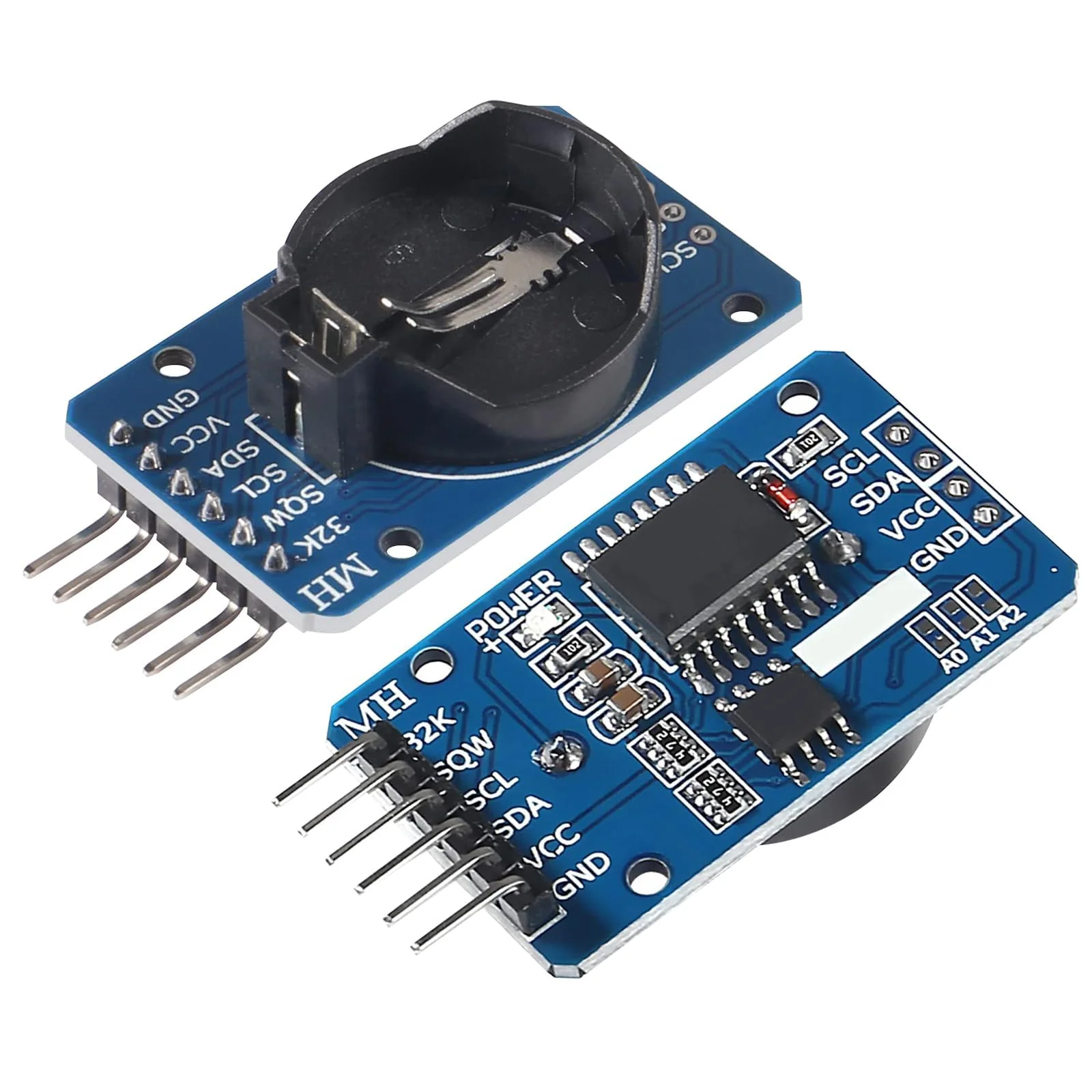 APKLVSR Real-Time Clock RTC Module Compatible with I2C Real Time Clock, Clock Module I2C RTC Module for Arduino and RPi with Battery (Pack of 6) - Image 3
