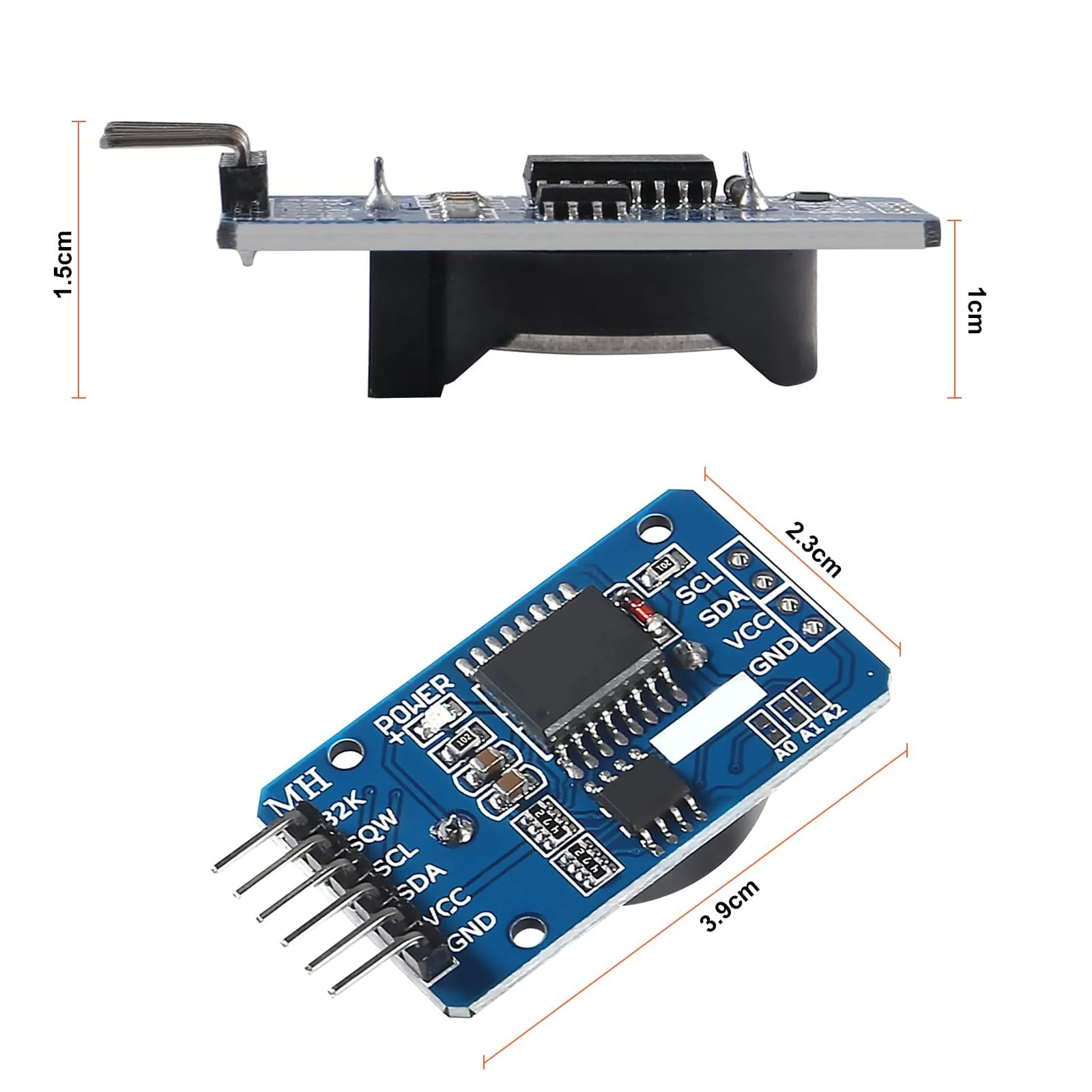 APKLVSR Real-Time Clock RTC Module Compatible with I2C Real Time Clock, Clock Module I2C RTC Module for Arduino and RPi with Battery (Pack of 6) - Image 6