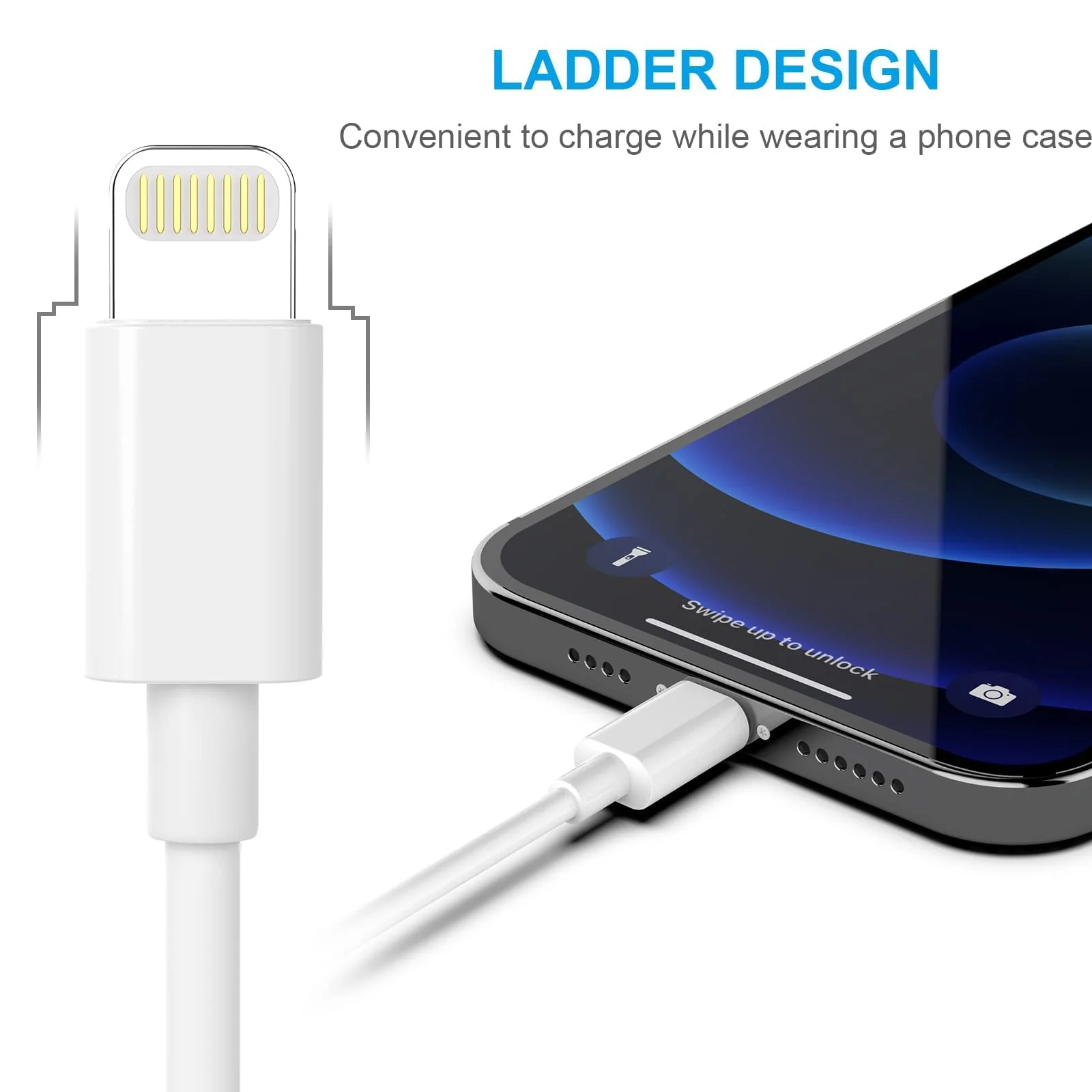 [Apple MFi Certified] iPhone Charger 5pack[6/6/6/10/10FT] Long Lightning Cable Fast Charging Cord iPhone Charging Cable Compatible iPhone 14/14 Pro/Max/13/12/11 Pro Max/XS MAX/XR/XS/X/8/7/Plus iPad White - Image 4