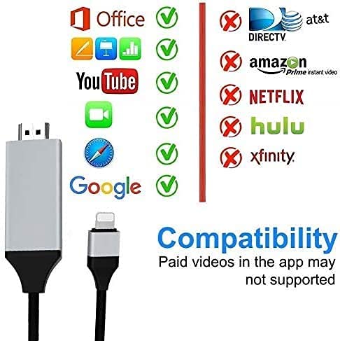 [Apple MFi Certified] Lightning to HDMI Adapter for Phone to TV,Compatible with iPhone,iPad, Sync Screen Connector Directly Connect on HDTV/Monitor/Projector NO Need Power Supply,Support IOS11.0 Black - Image 3
