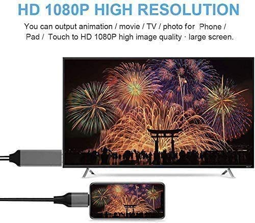 [Apple MFi Certified] Lightning to HDMI Adapter for Phone to TV,Compatible with iPhone,iPad, Sync Screen Connector Directly Connect on HDTV/Monitor/Projector NO Need Power Supply,Support IOS11.0 Black - Image 5