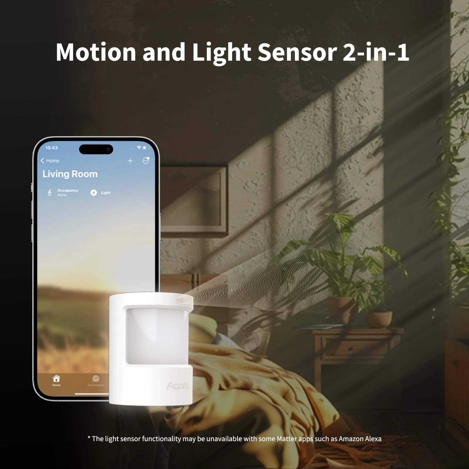 Aqara Motion and Light Sensor P2, Matter Over Thread, Requires 2-in-1 Matter Controller & Thread Border Router, Motion Detector with Light Sensor, Supports Apple Home, Alexa and SmartThings - Image 4