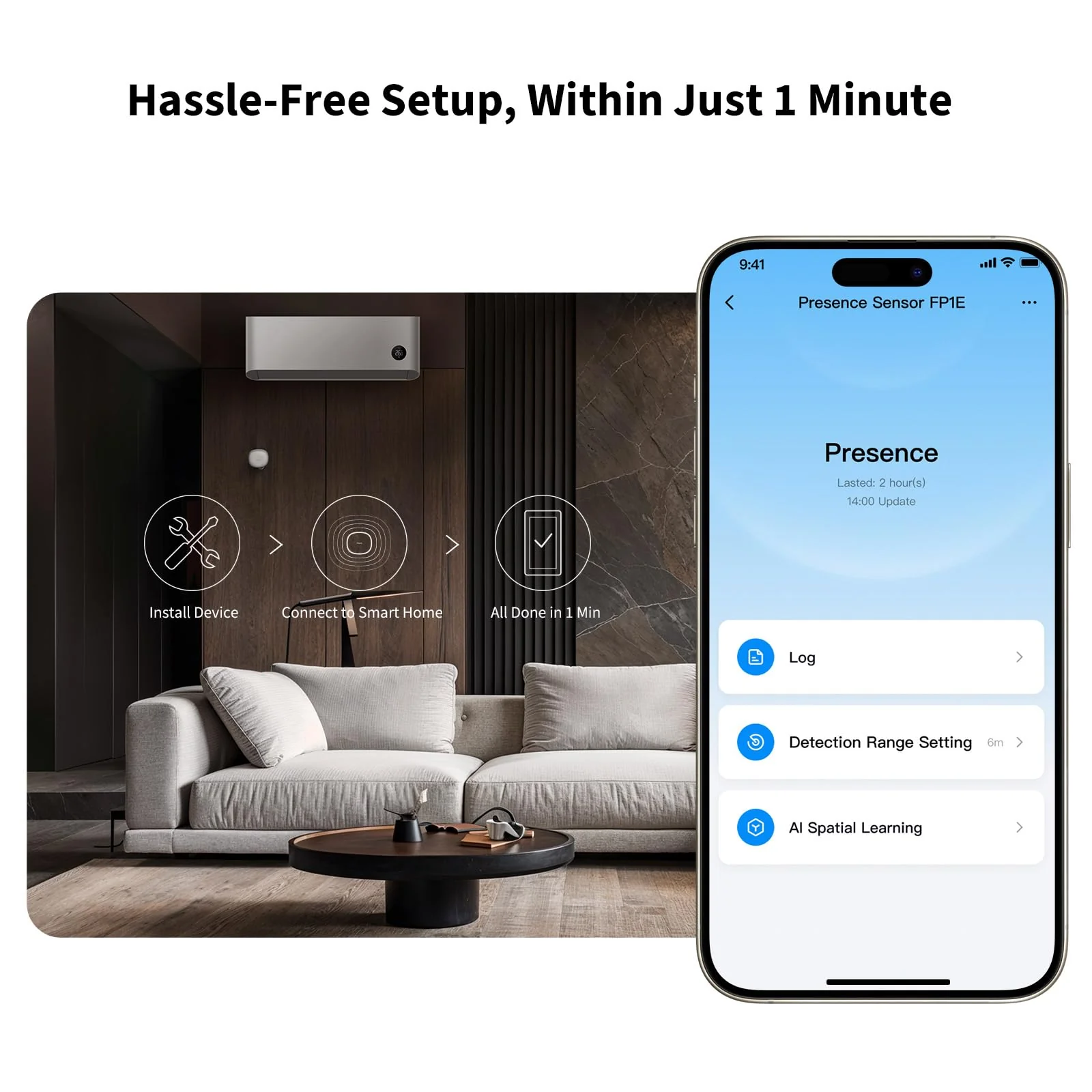 Aqara Presence Sensor FP1E Zigbee 3.0, Requires Aqara HUB, mmWave Radar Wired Motion Sensor, AI Spatial Learning, Supports HomeKit, Alexa, Google Home, SmartThings, Matter Over Bridge - Image 4