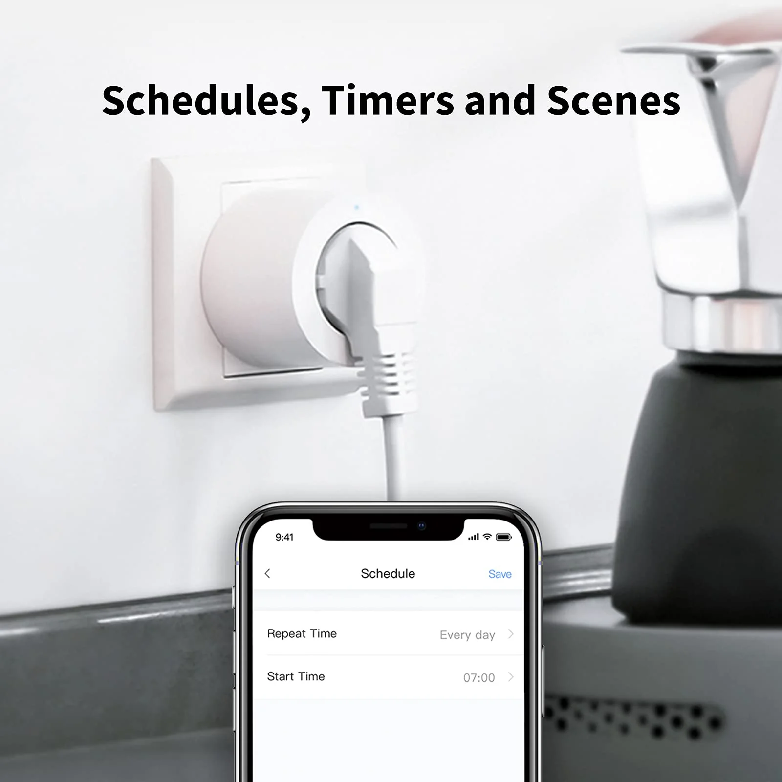 Aqara Zigbee Socket, Requires Aqara Hub, Smart Socket with Current Measurement, Programming, Timer Mode and Voice Control, Works with HomeKit, Alexa, Google Assistant and SmartThings - Image 3