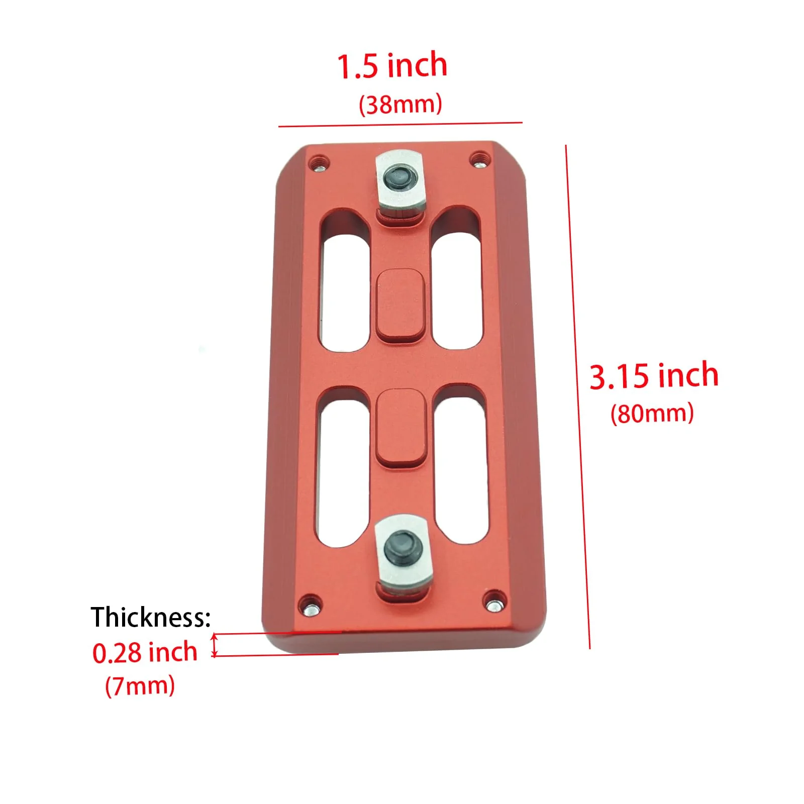 AR Mlok Arca Rail Tripod Ball Head Mount Adapter - Bog Tripod Ballhead Quick Release Plate,Compatiable RRS Dovetail, 2 Mlok Slot Interface Red - Image 4