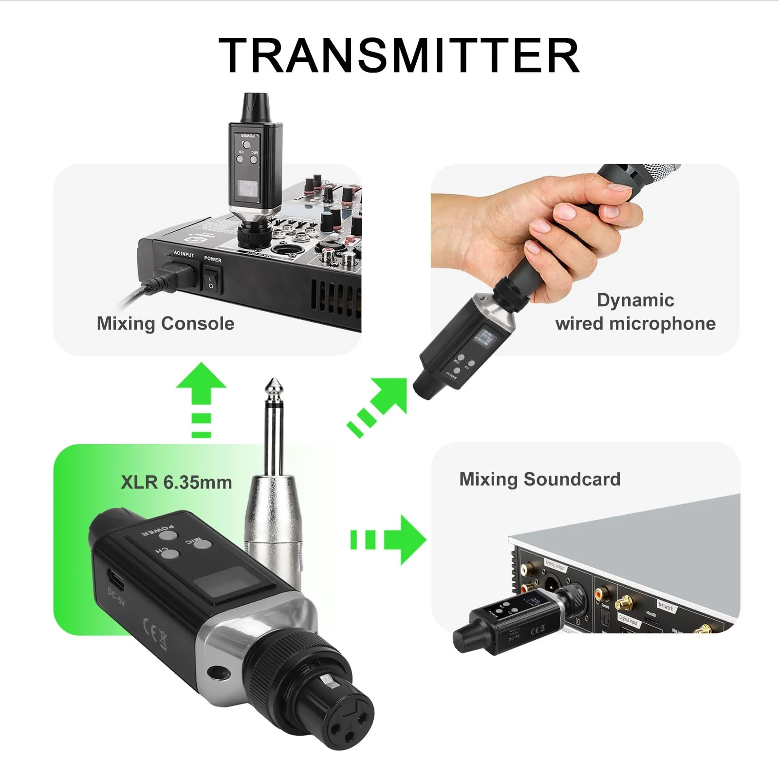 AR9 UHF Mono Wireless in-Ear Monitor Pro System Transmitter and Beltpack Receiver for Studio, Band Rehearsal and Live Performance (AR9-1-BK) AR9 Pro-1 - Image 6