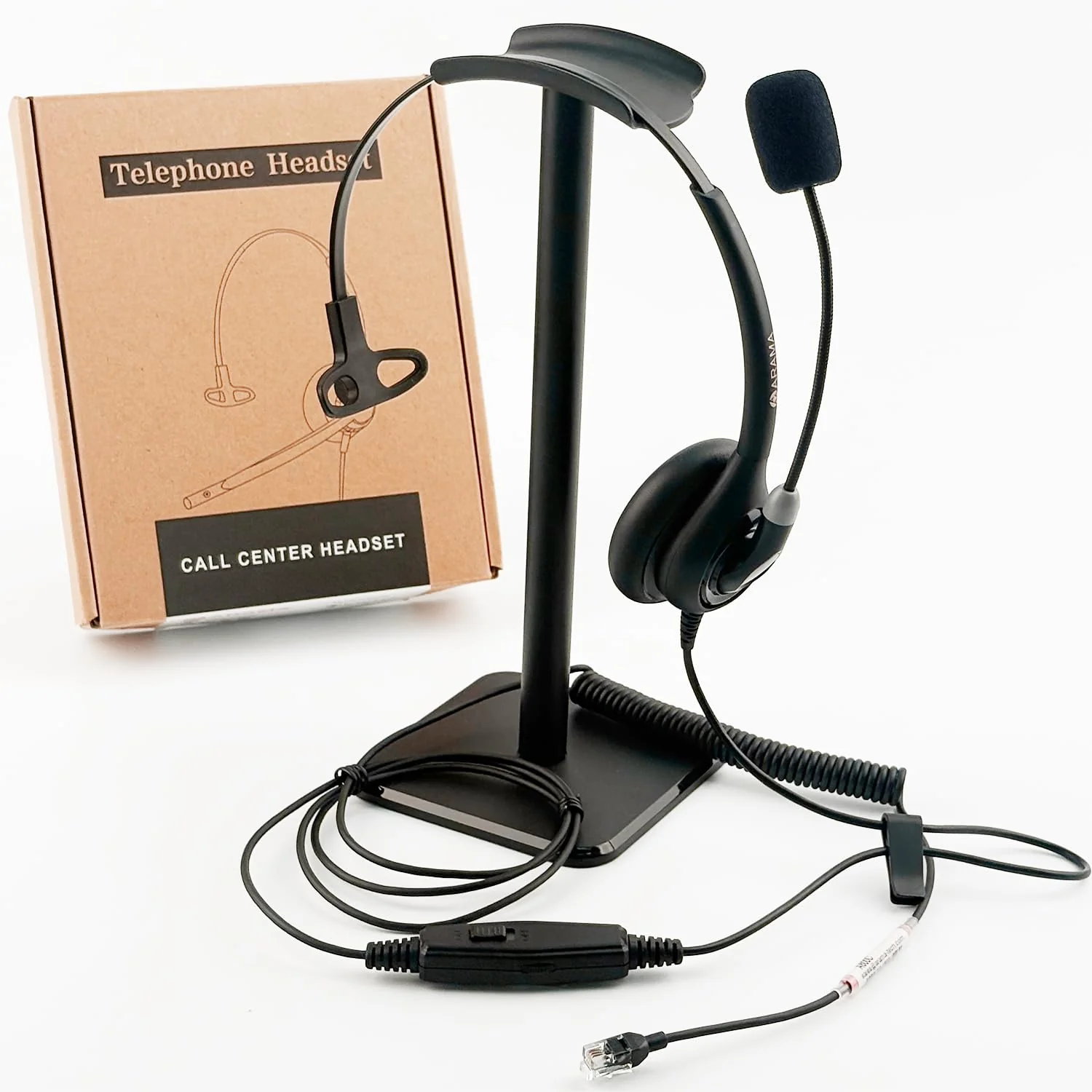 Arama Phone Headsets for Office Phones RJ600C1 RJ9 Wired Headset with Noise Canceling Mic Phones Desk Landline Headset with Microphone Compatible with Cisco Office Phone Mono-A600C - Image 7