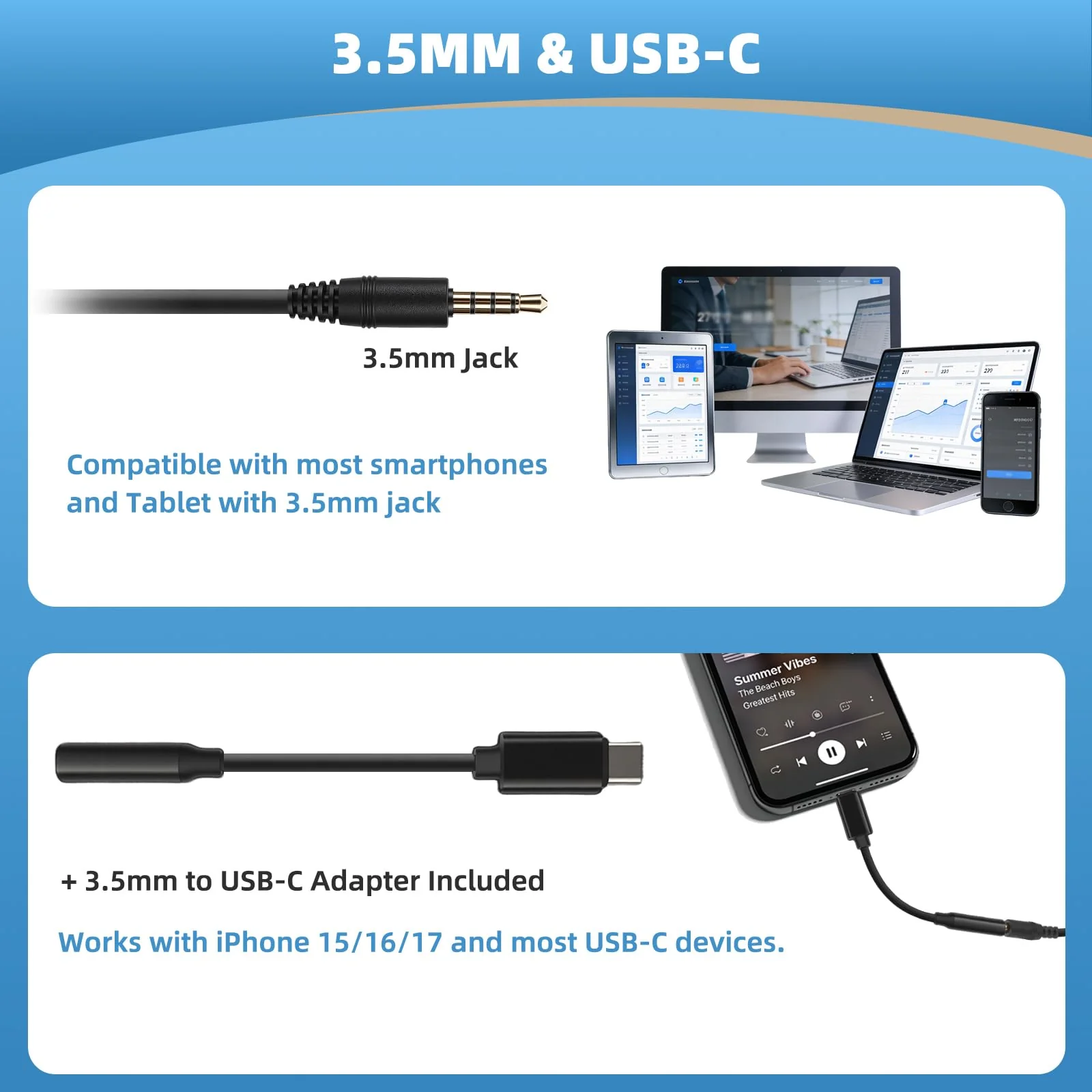 Arama Upgraded Cell Phone Headset with Microphone Noise Cancelling & Call Controls, 3.5mm Wired Headphone for iPhone, Laptop, Samsung, LG, BlackBerry Mobile Phone and iPad Tablet, Call Center Office Black - Image 5