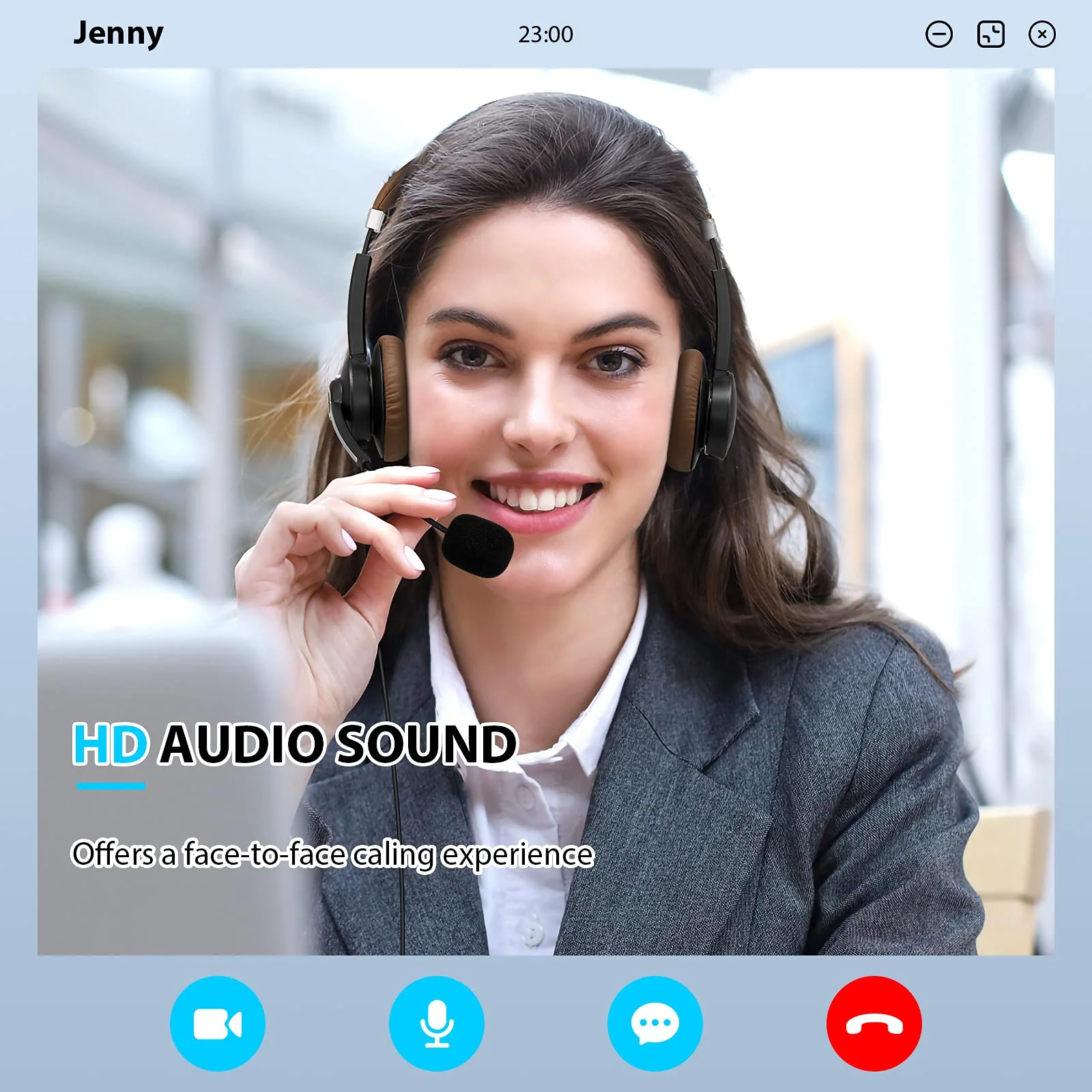 Arama USB Headset with Microphone Noise Cancelling & in-line Call Controls, Ultra Comfort 3.5mm Wired Headset for Cell Phone, Computer Headset with Mute for PC Laptop Skype Webinar Home Office Brown - Image 2