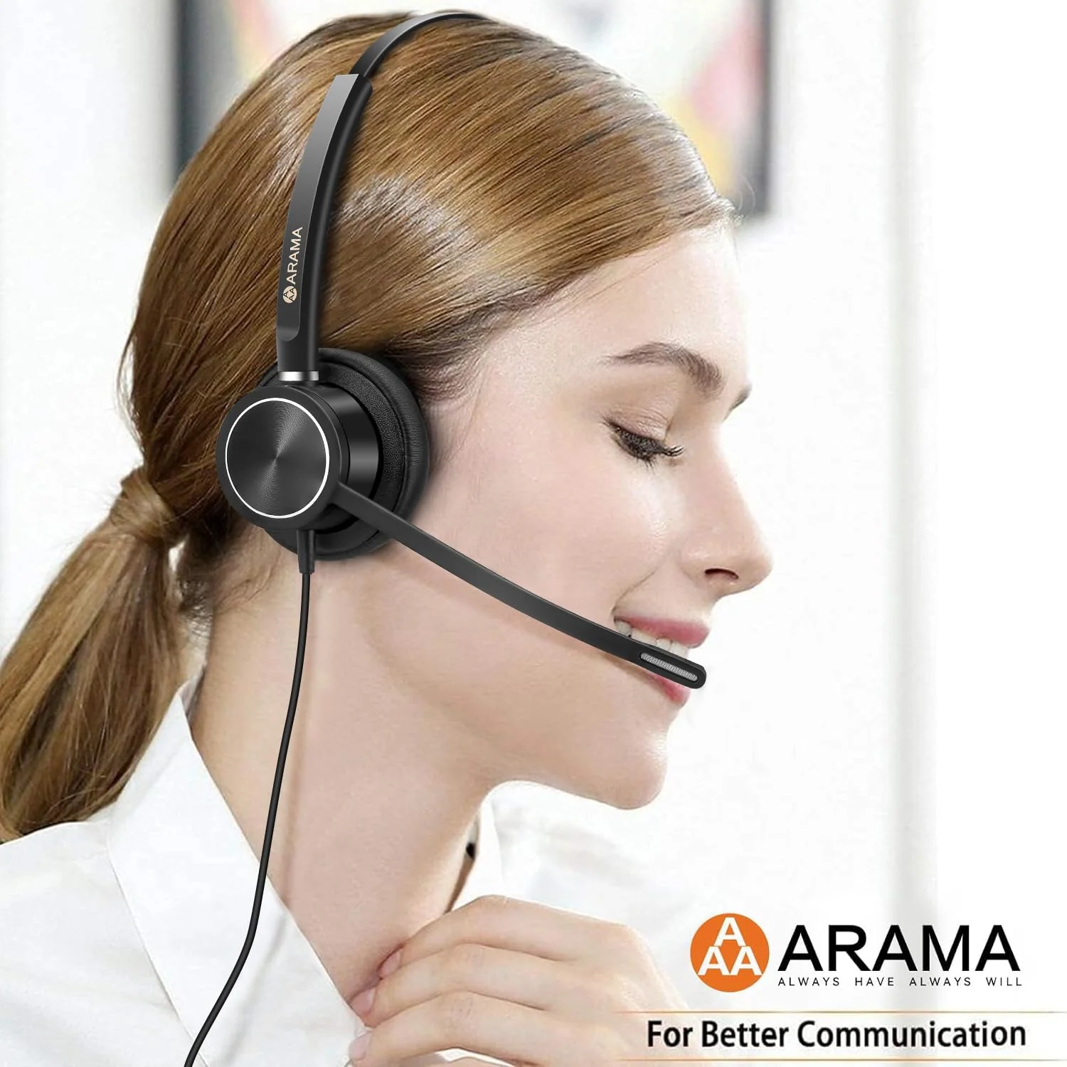 Arama Yealink Headset with Microphone Noise Cancelling, RJ9 Telephone Headsets for Office Phones Compatible with Yealink T20P T21P T26P T23G T46G T48G T42S T46S Avaya 1608 9608 9611 Grandstream Phones A810Y-Monaural - Image 3