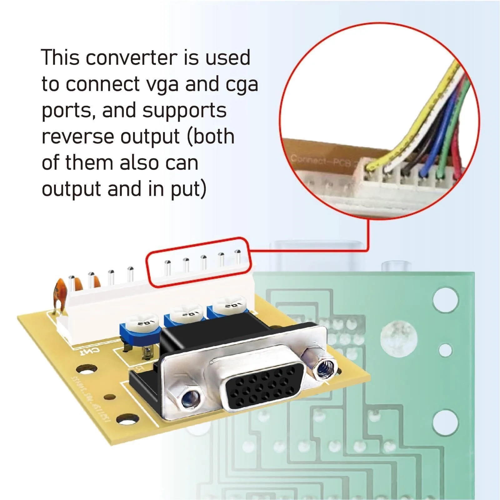 Arcade Monitor Adapter Board CGA to VGA or VGA to CGA Adapter - Image 4
