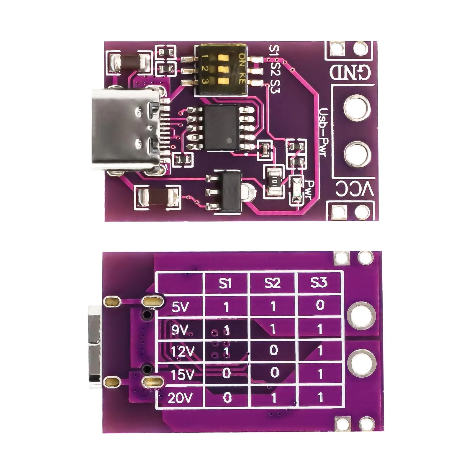 ARCELI Pack of 3 PD/QC/AFC Fast Charge Decoy Trigger Module, Support 5V 9V 12V 15V 20V Fixed Voltage Output - Image 2