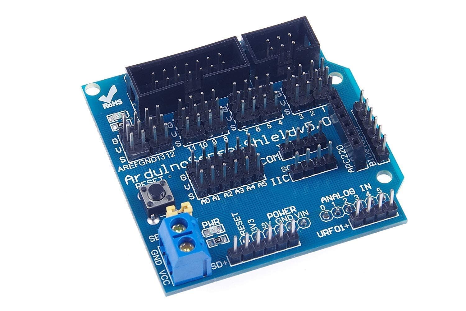 ARCELI UNO R-3 Sensor Shield V5.0 Expansion Board for Arduino Genuino System - Image 8