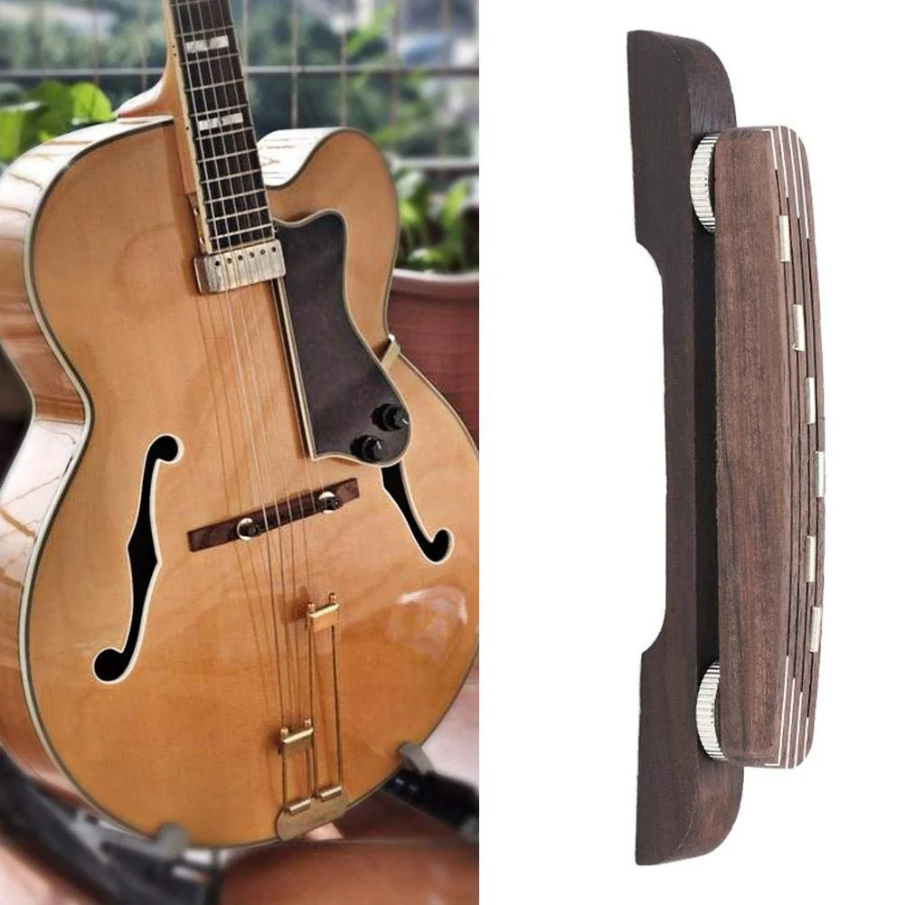 Archtop Jazz Guitar Bridge, Rosewood, Adjustable 6-String Repair Part - Image 6