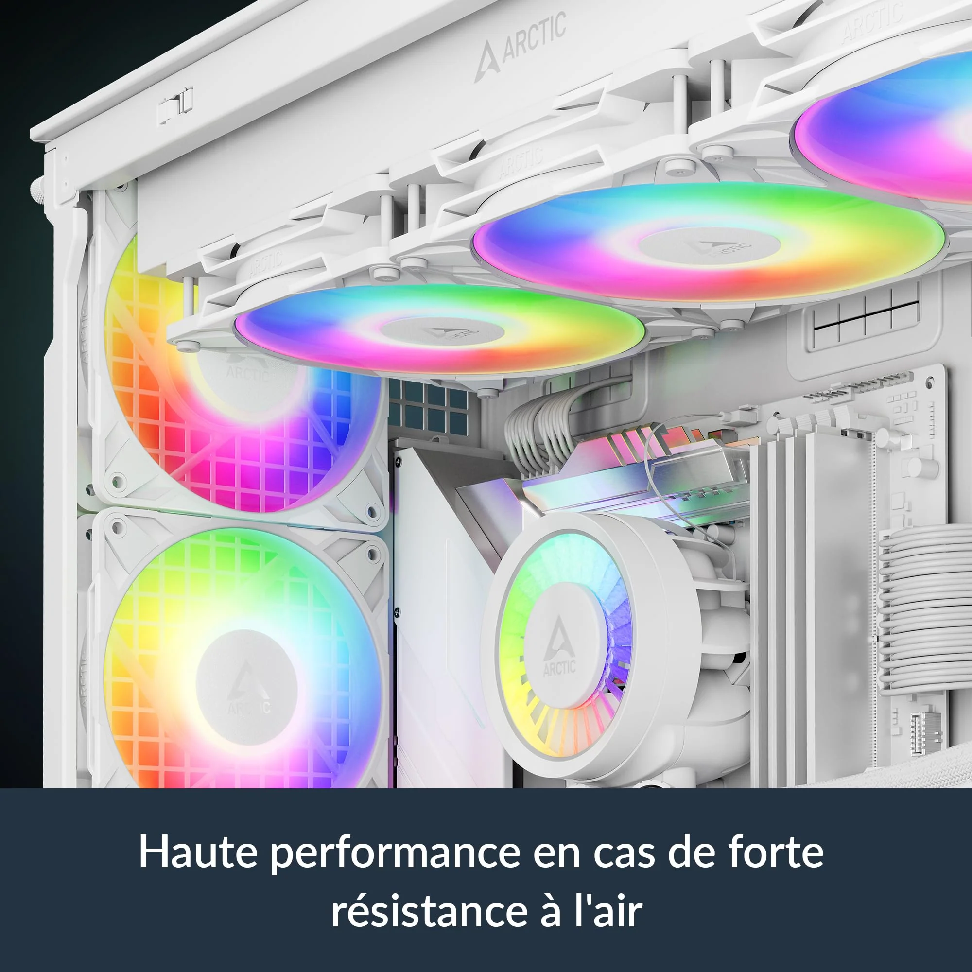 ARCTIC P12 Pro A-RGB - 3 Pack - Powerful Premium Fan, 120 mm PWM Fan with Y-Cable Splitter, 600-3000 RPM, 0 RPM <5% PWM, 5V Digital RGB, Fluid Dynamic Bearing, 4-Pin - Black - Image 3