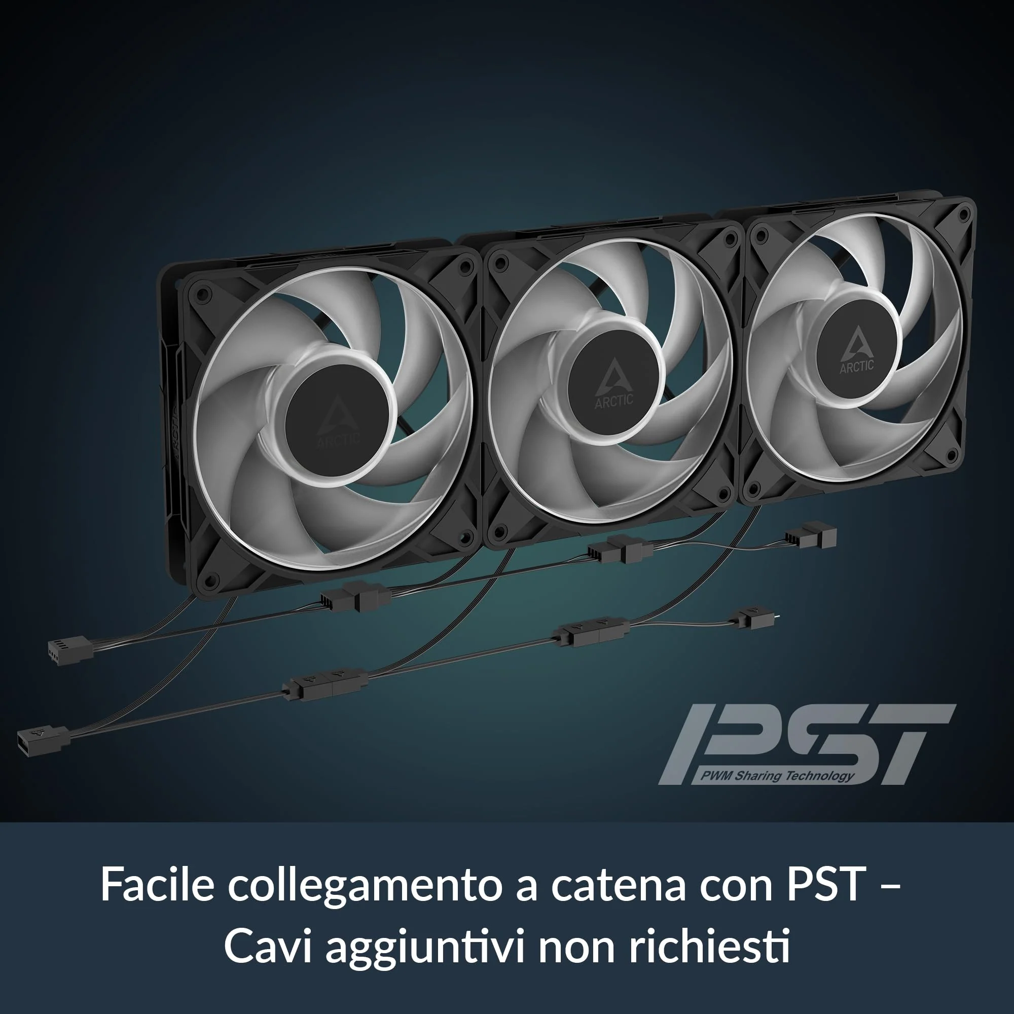 ARCTIC P12 Pro A-RGB - Powerful Premium Fan, 120 mm PWM Fan with Y-Cable Splitter, 600-3000 RPM, 0 RPM <5% PWM, 5V Digital RGB, Fluid Dynamic Bearing, 4-Pin - Black - Image 5