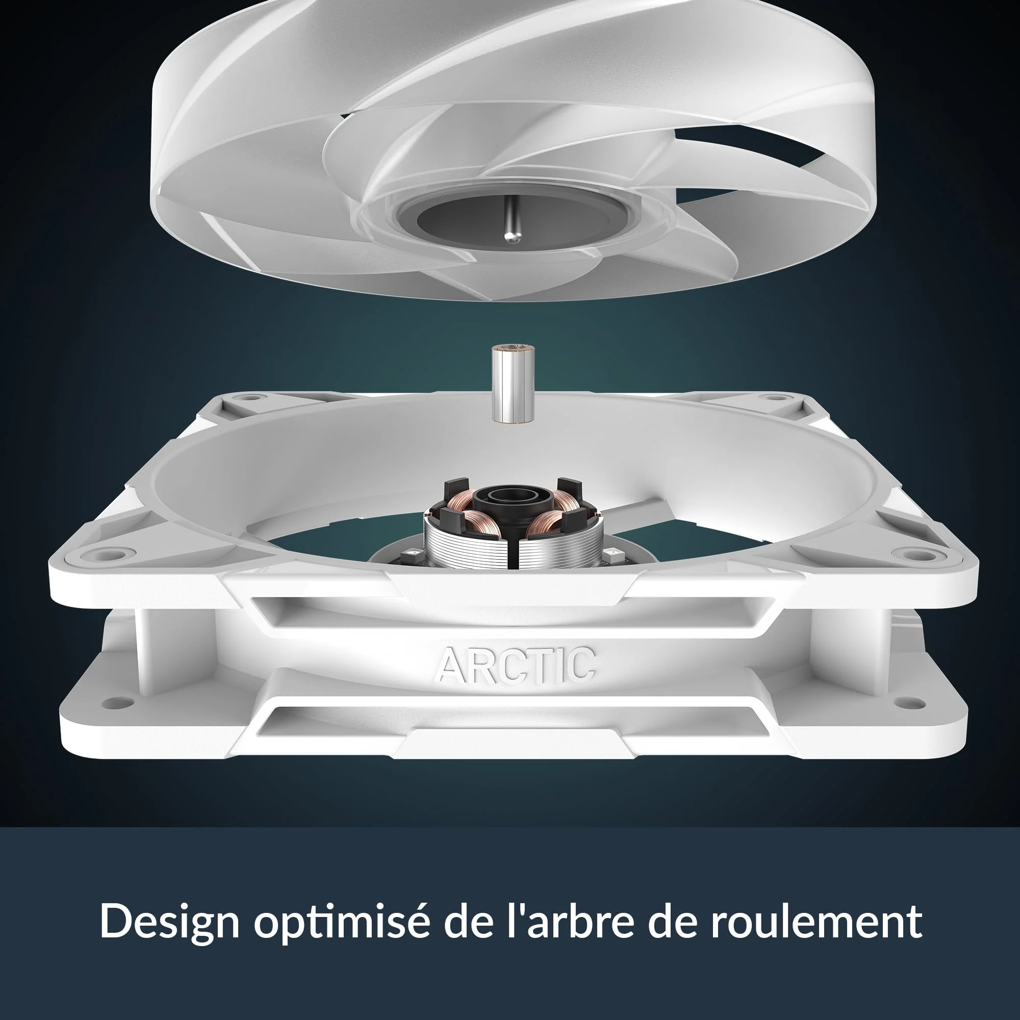 ARCTIC P12 Pro A-RGB (White) - Powerful Premium Fan, 120 mm PWM Fan with Y-Cable Splitter, 600-3000 RPM, 0 RPM <5% PWM, 5V Digital RGB, Fluid Dynamic Bearing, 4-Pin - White - Image 8