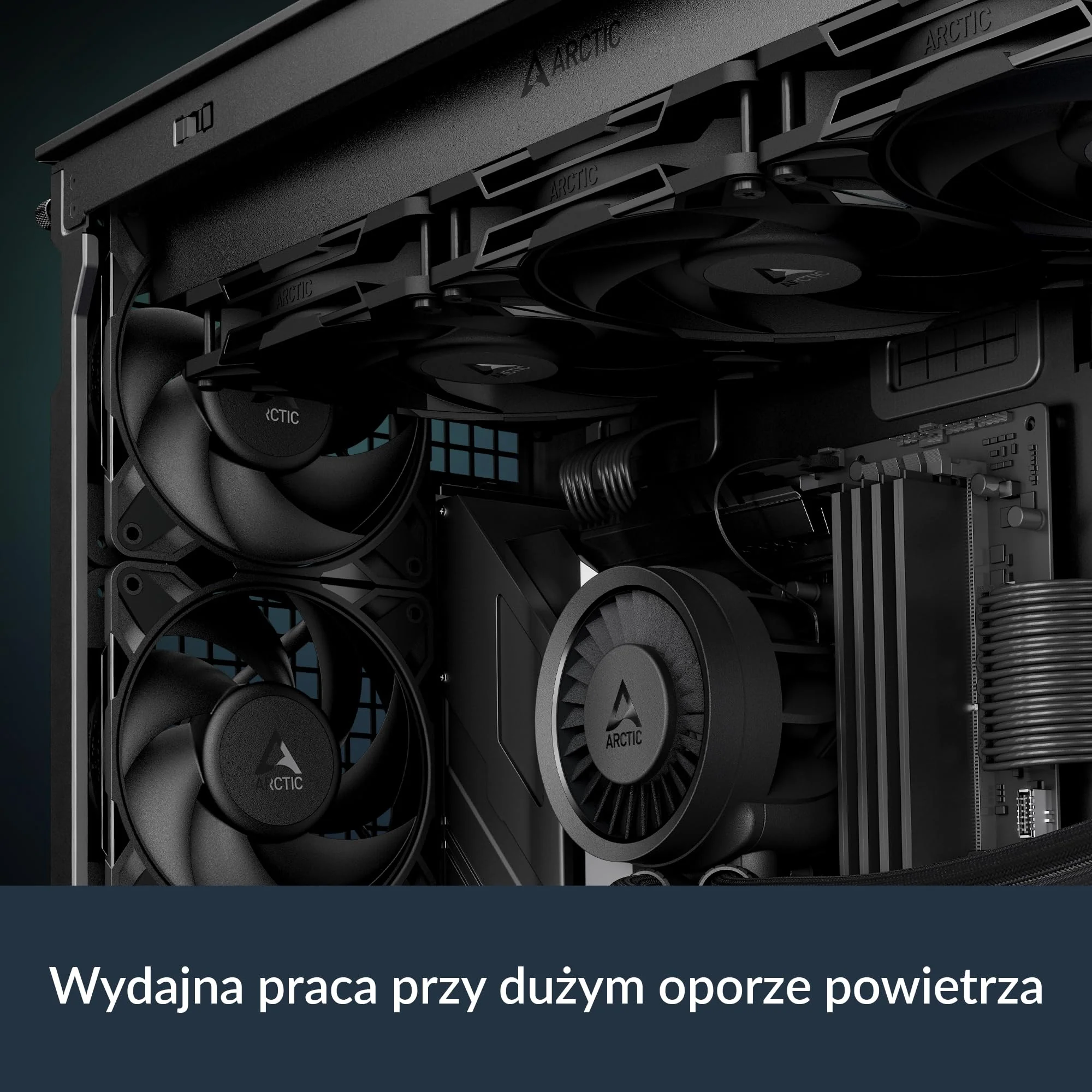 ARCTIC P12 Pro PST - Powerful Premium Fan, 120 mm PWM Fan with Y-Cable Splitter, 600-3000 RPM, 0 RPM <5% PWM, Fluid Dynamic Bearing, 4-Pin - Black - Image 4