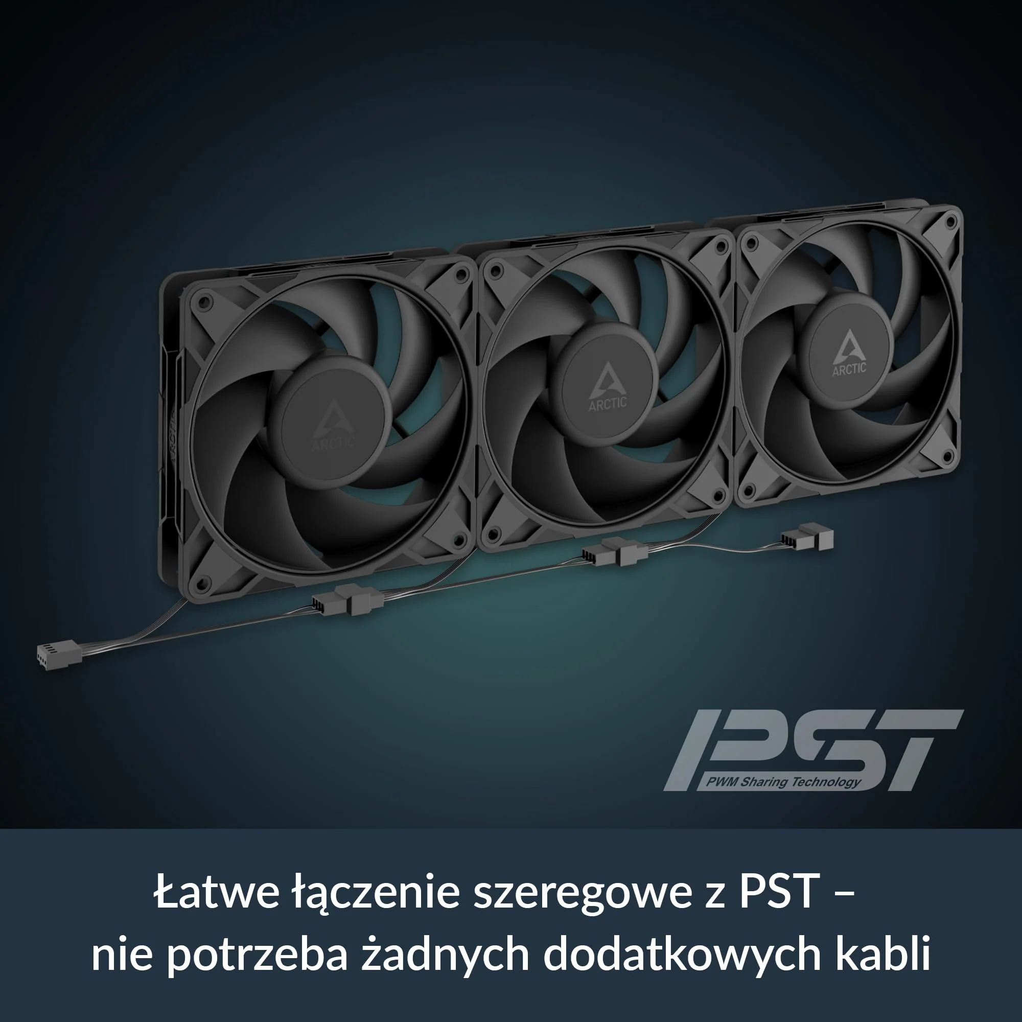ARCTIC P12 Pro PST - Powerful Premium Fan, 120 mm PWM Fan with Y-Cable Splitter, 600-3000 RPM, 0 RPM <5% PWM, Fluid Dynamic Bearing, 4-Pin - Black - Image 6