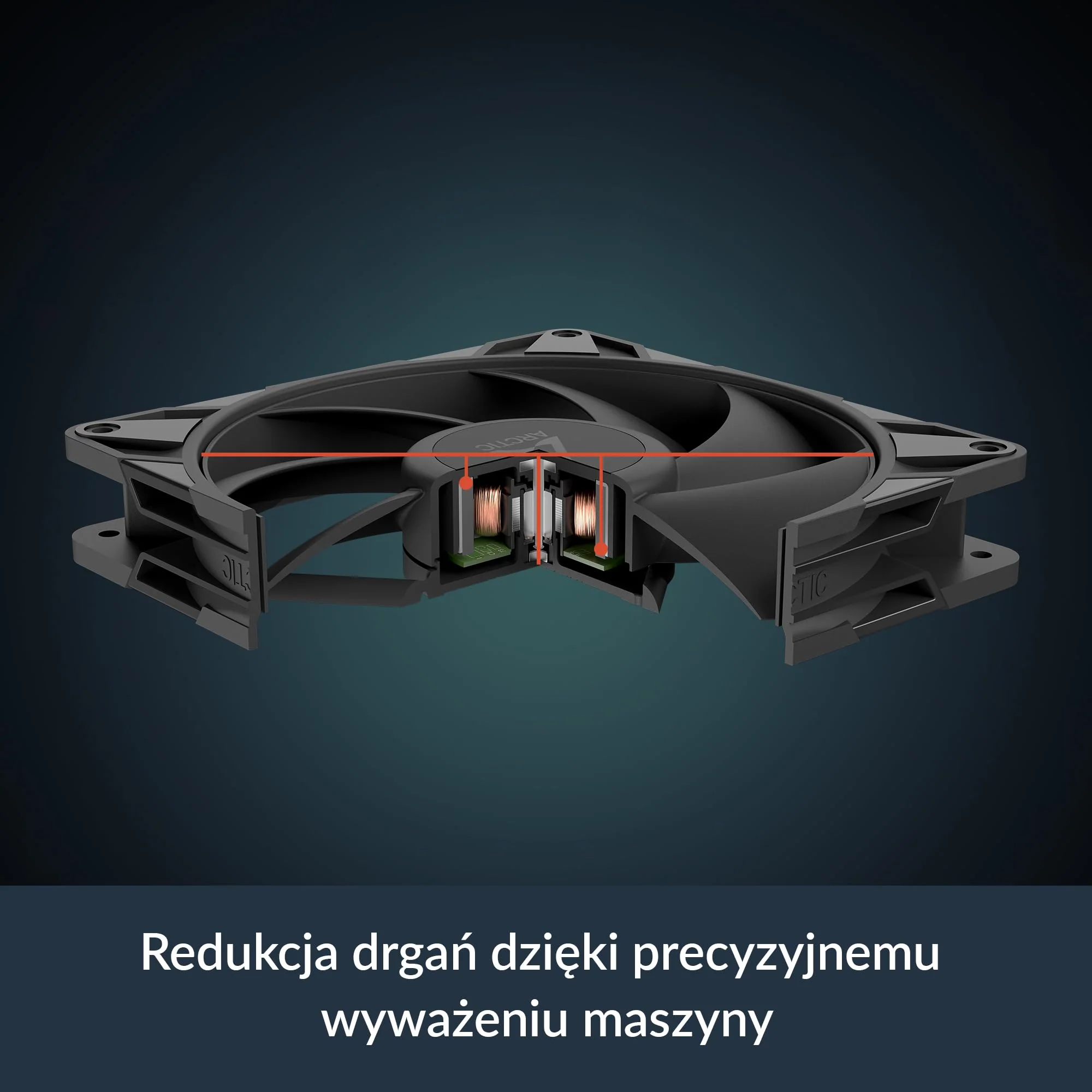 ARCTIC P14 Pro PST - Powerful Premium Fan, 140 mm PWM Fan with Y-Cable Splitter, 400-2500 RPM, 0 RPM <5% PWM, Fluid Dynamic Bearing, 4-Pin - Black - Image 4