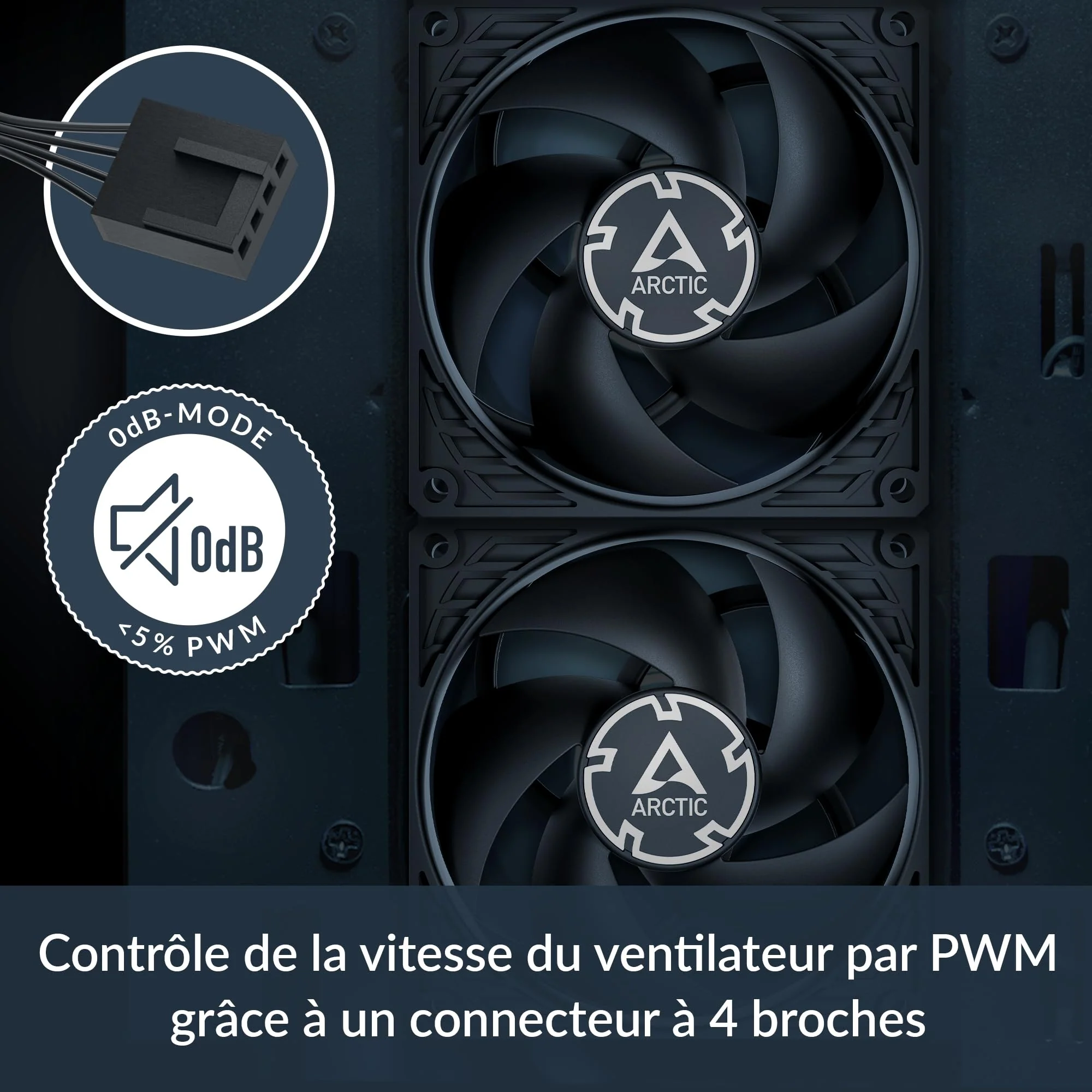 ARCTIC P9 Max - PC Fan, High-Performance 92 mm PWM case Fan, 450-4300 RPM, Optimized for Static Pressure, 0dB Mode - Black - Image 3
