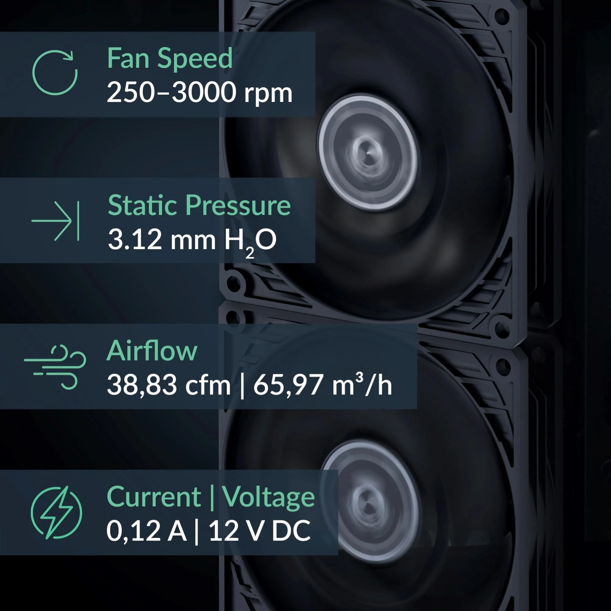 ARCTIC P9 PWM PST - PC Fan, 92 mm PWM case Fan with Cable Splitter, Optimized for Static Pressure, 200-3000 RPM, Quiet and efficient Motor, 0dB Mode - Black - Image 2
