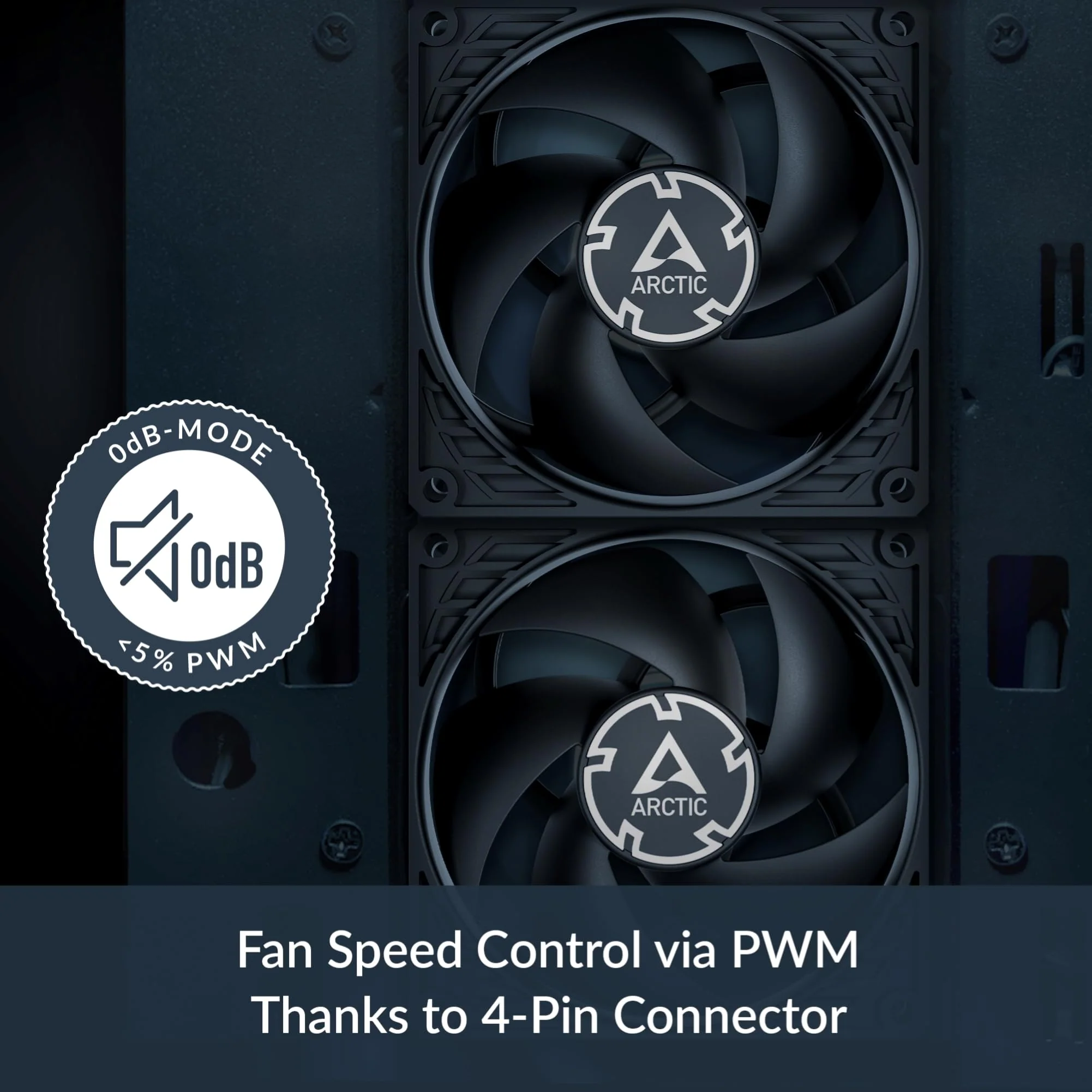 ARCTIC P9 PWM PST - PC Fan, 92 mm PWM case Fan with Cable Splitter, Optimized for Static Pressure, 200-3000 RPM, Quiet and efficient Motor, 0dB Mode - Black - Image 3