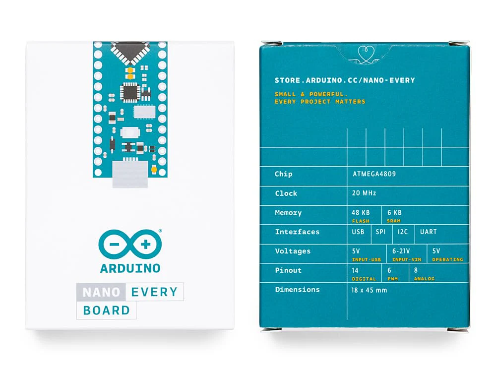 Arduino Nano Every [ABX00028] – ATmega4809, 48KB Flash, 6KB SRAM, 20 Digital I/O, 8 Analog Inputs, Micro USB Type-B, Compatible with Arduino IDE for Embedded Projects Arduino Nano Every (Single Board) - Image 5