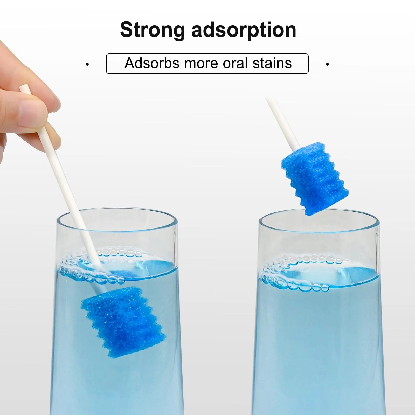 ARGOMAX Mouth Sponges Swabs, Pack of 100 Oral Care Sponge Swabs, Cleaning Mouth Swabs, Oral Hygiene Sponge, Mouth Care Swabs, Cotton Buds, Oral Care Sticks, Foam for Oral Hygiene, Blue - Image 4