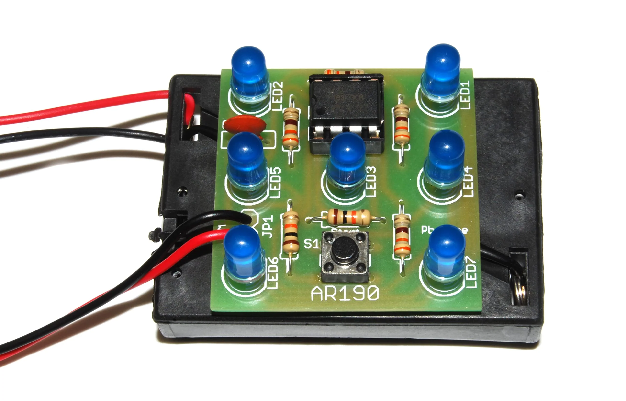 ArliKits AR190/B Electronic Cube with 7 Blue Flashing LEDs Great Fun Electric Cube Replacement Simple Soldering Kit - Image 2