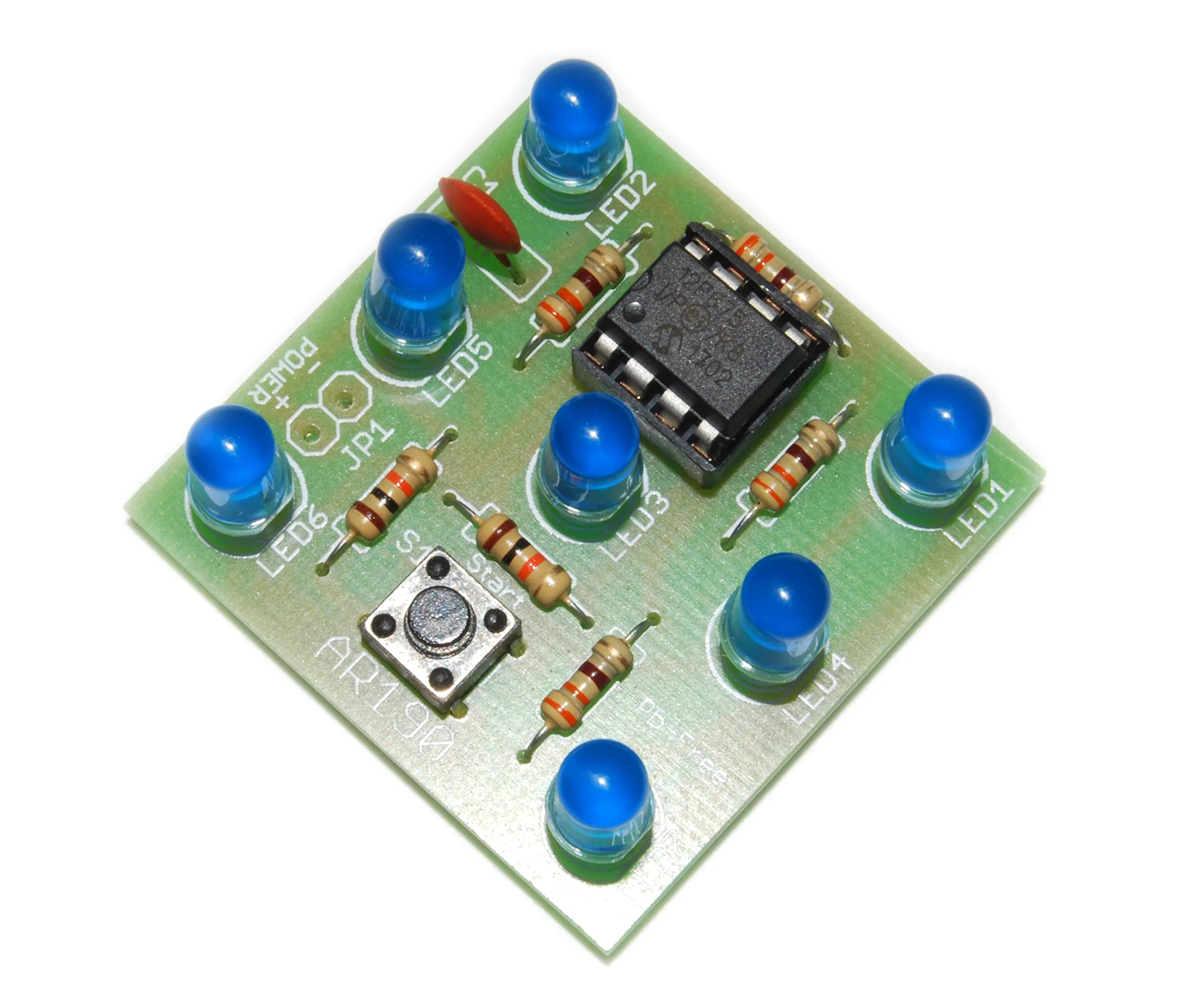 ArliKits AR190/B Electronic Cube with 7 Blue Flashing LEDs Great Fun Electric Cube Replacement Simple Soldering Kit - Image 4