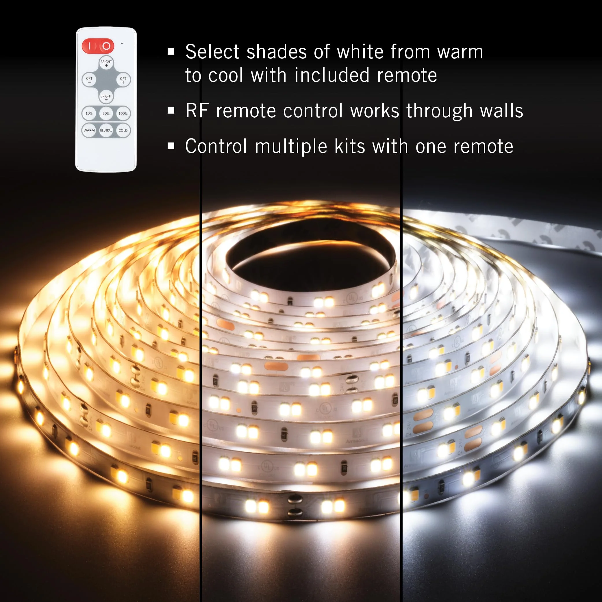 Armacost Lighting 421501 Ribbon Flex Home Tunable White LED Tape Light Kit with Remote, 16 ft 2700K-5000K (Tunable) - Image 3
