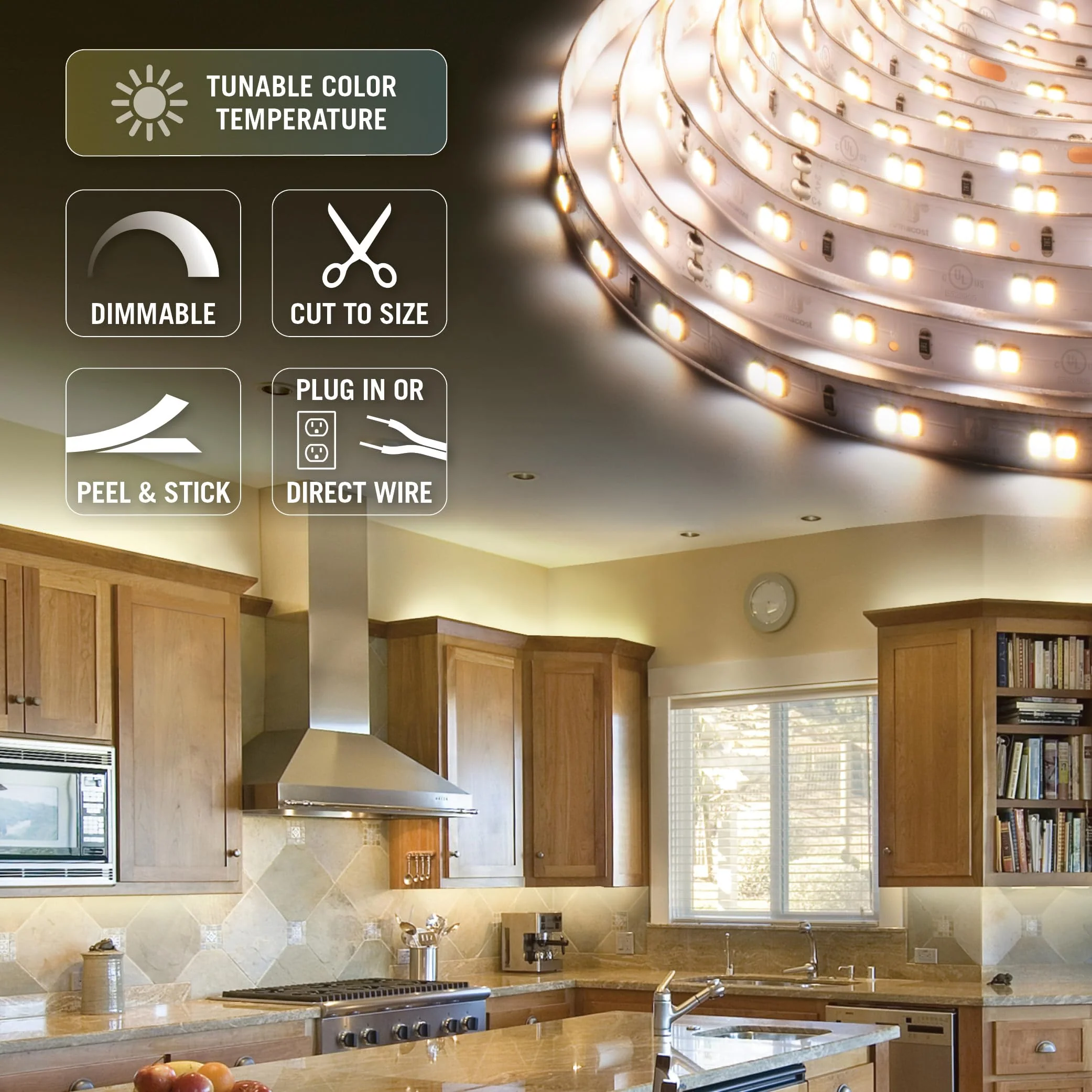 Armacost Lighting 421501 Ribbon Flex Home Tunable White LED Tape Light Kit with Remote, 16 ft 2700K-5000K (Tunable) - Image 4