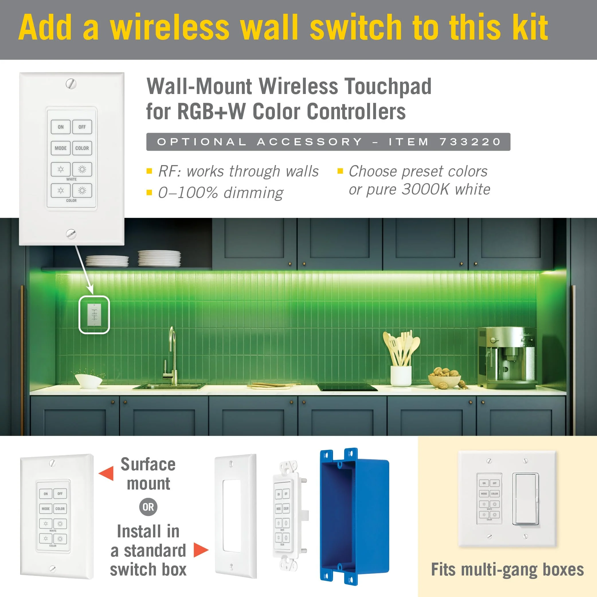 Armacost Lighting 423501 Multi-Color + White LED Tape Light Kit Multicolor Multi Color + White - Image 8
