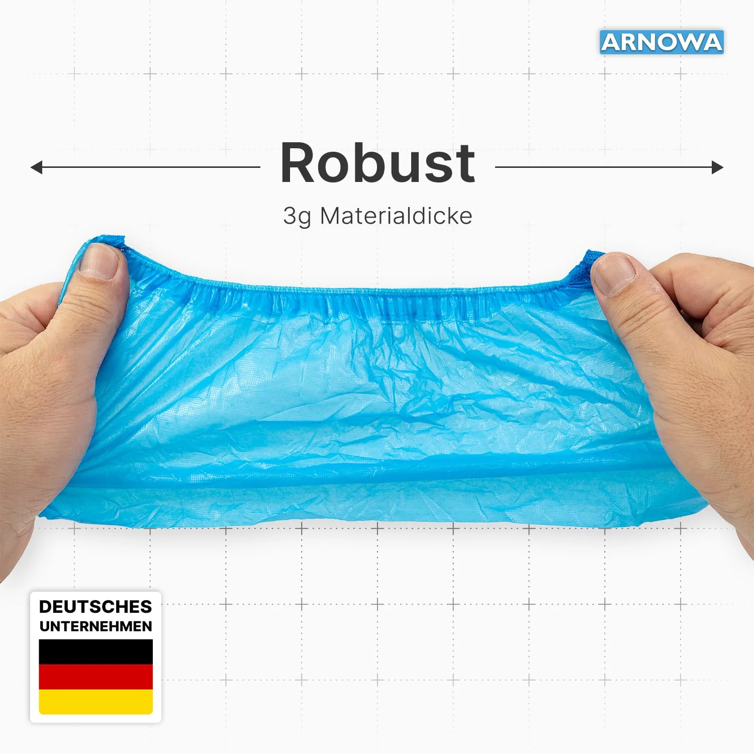 ARNOMED 100 x Disposable Shoe Covers [Waterproof], Galoshes, Shoe Covers Disposable Strong Overshoes Latex-Free, One Size Water and Dustproof, Classic 3 g Strong CPE Material breit Pack of 100 - Image 3
